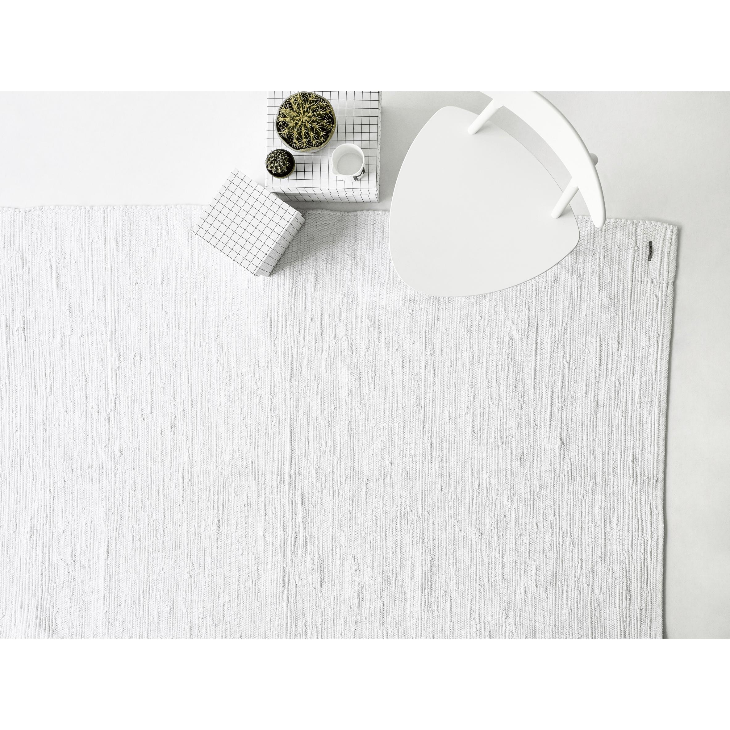 Rug Solid Baumwollteppich Weiß, 65 X 135 Cm