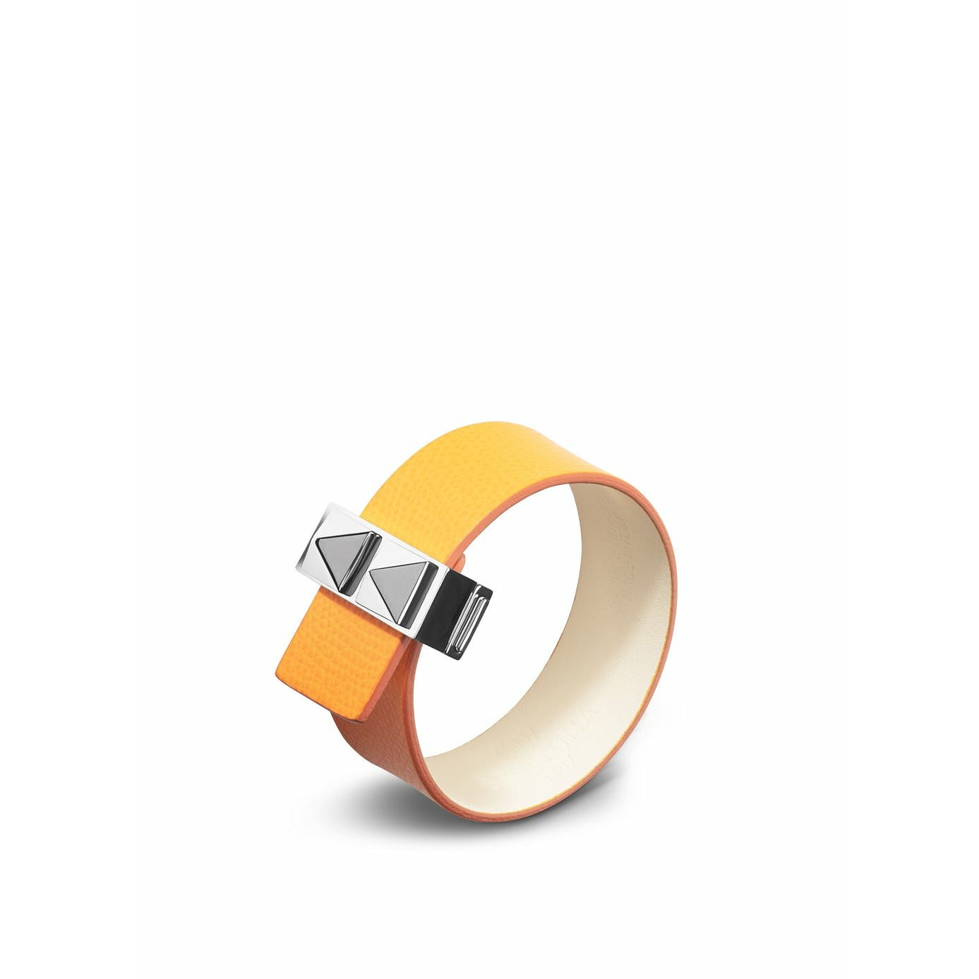 Skultuna Clasp Rivets Thin Bracelet Polished Steel 23 Mm L 17 & 18 Cm, Orange
