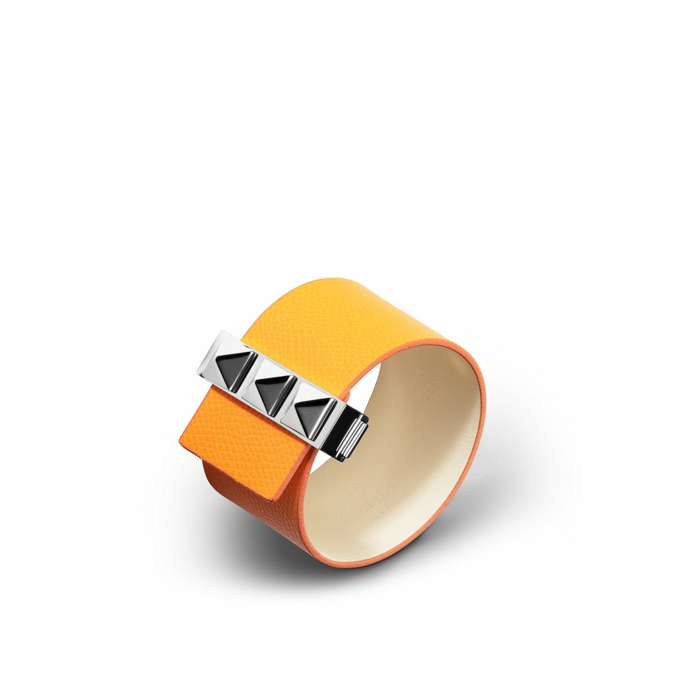 Skultuna Klinknagels dunne armband gepolijst staal 38 mm l 17 en 18 cm, oranje