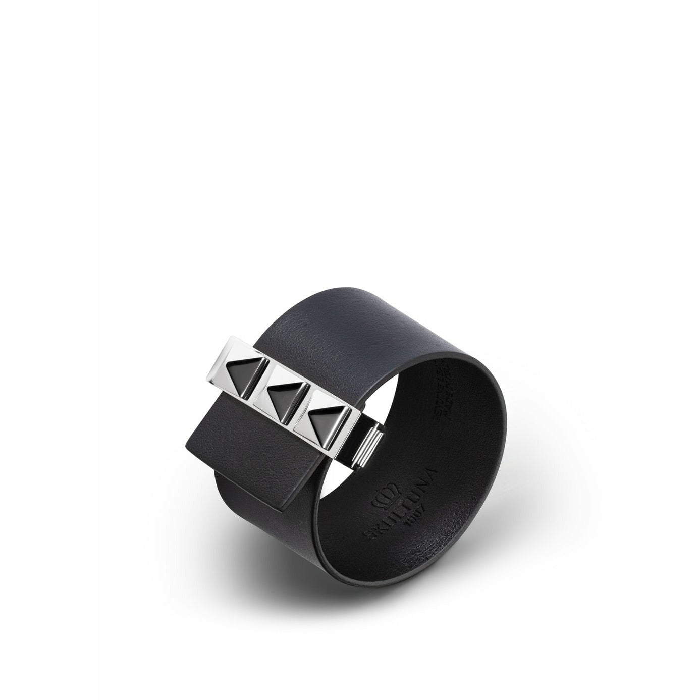 Skultuna Klinknagels dunne armband gepolijst staal 38 mm l 17 & 18 cm, zwart