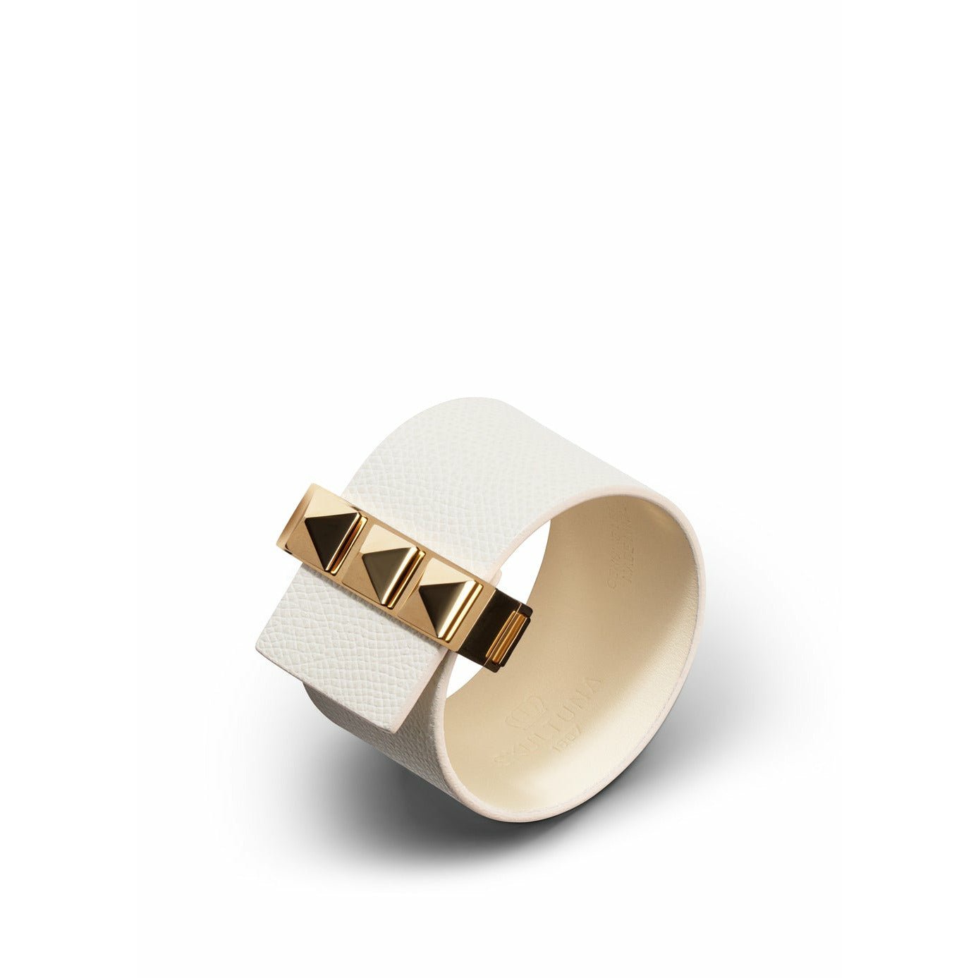 Skultuna Clasp Rivets Thin Bracelet Gold Plated 38 Mm L 17 & 18 Cm, White