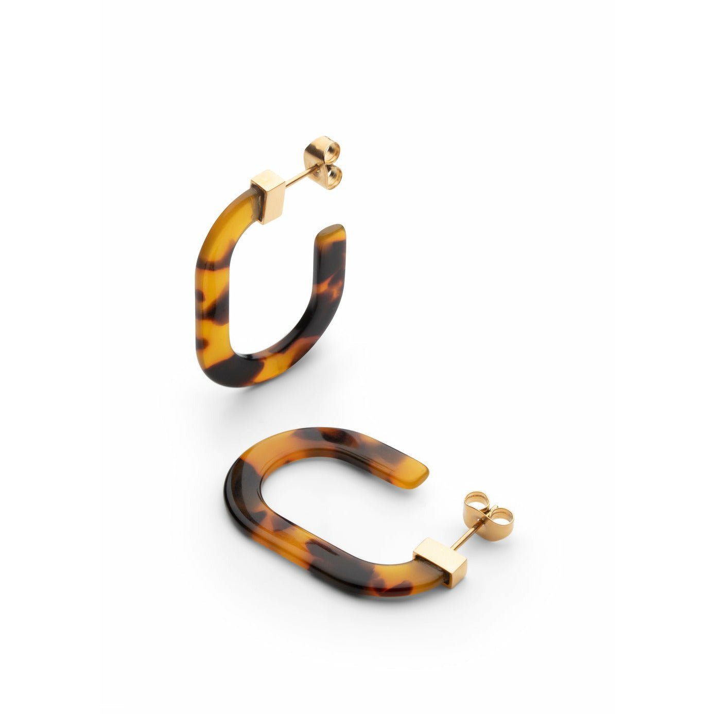 Skultuna Glam Acrylic Earrings 316 L Steel Gold Plated, ø2,2 Cm
