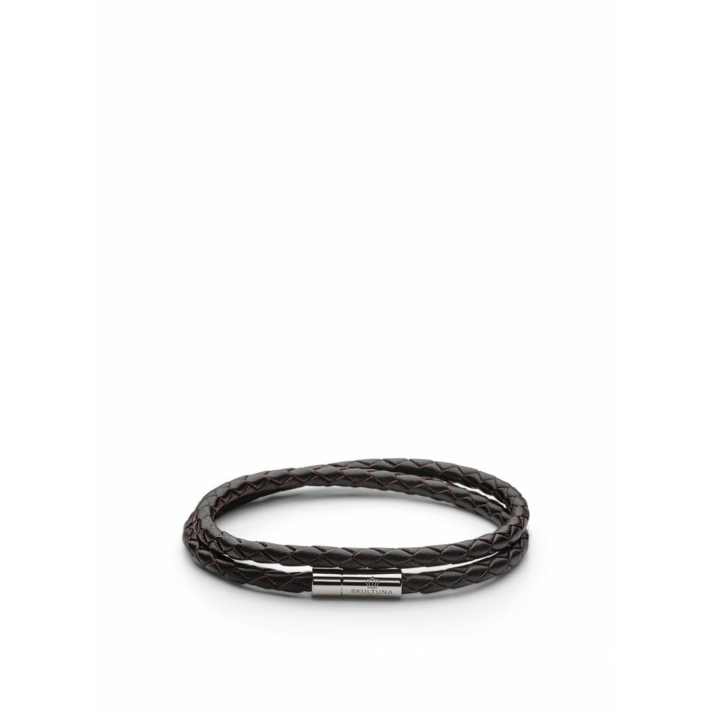 Skultuna Läderarmband 4mm litet Ø14,5 cm, mörkbrun