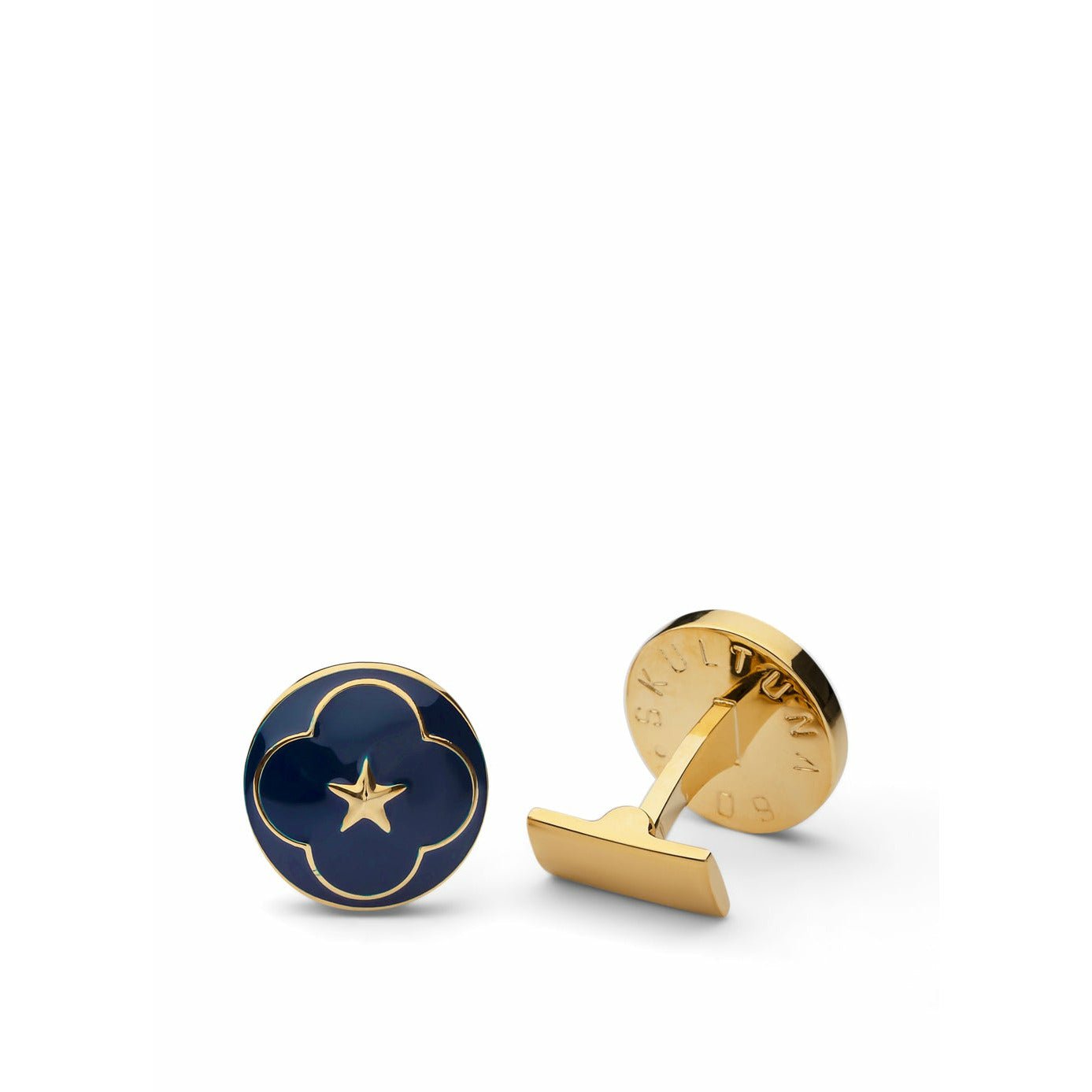 Skultuna Polar Star CufflinkØ1,7厘米，宝蓝色