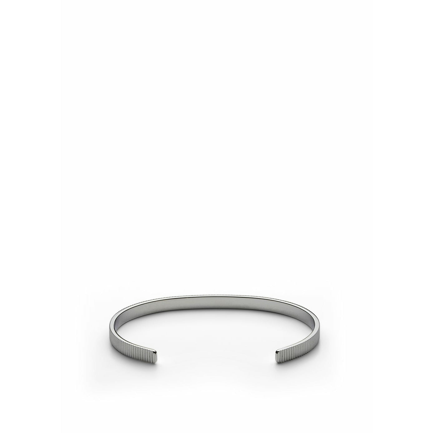 Skultuna Ribbed tynd armbånd stort poleret stål, Ø18,5 cm
