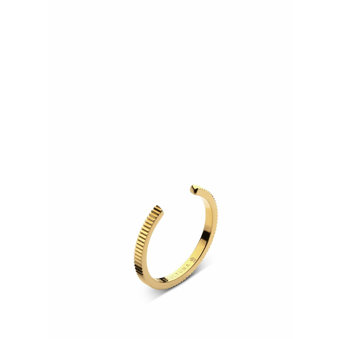 Skultuna Ribbed Thyn Ring Medium 316 L Stål gullbelagt, Ø1,73 cm