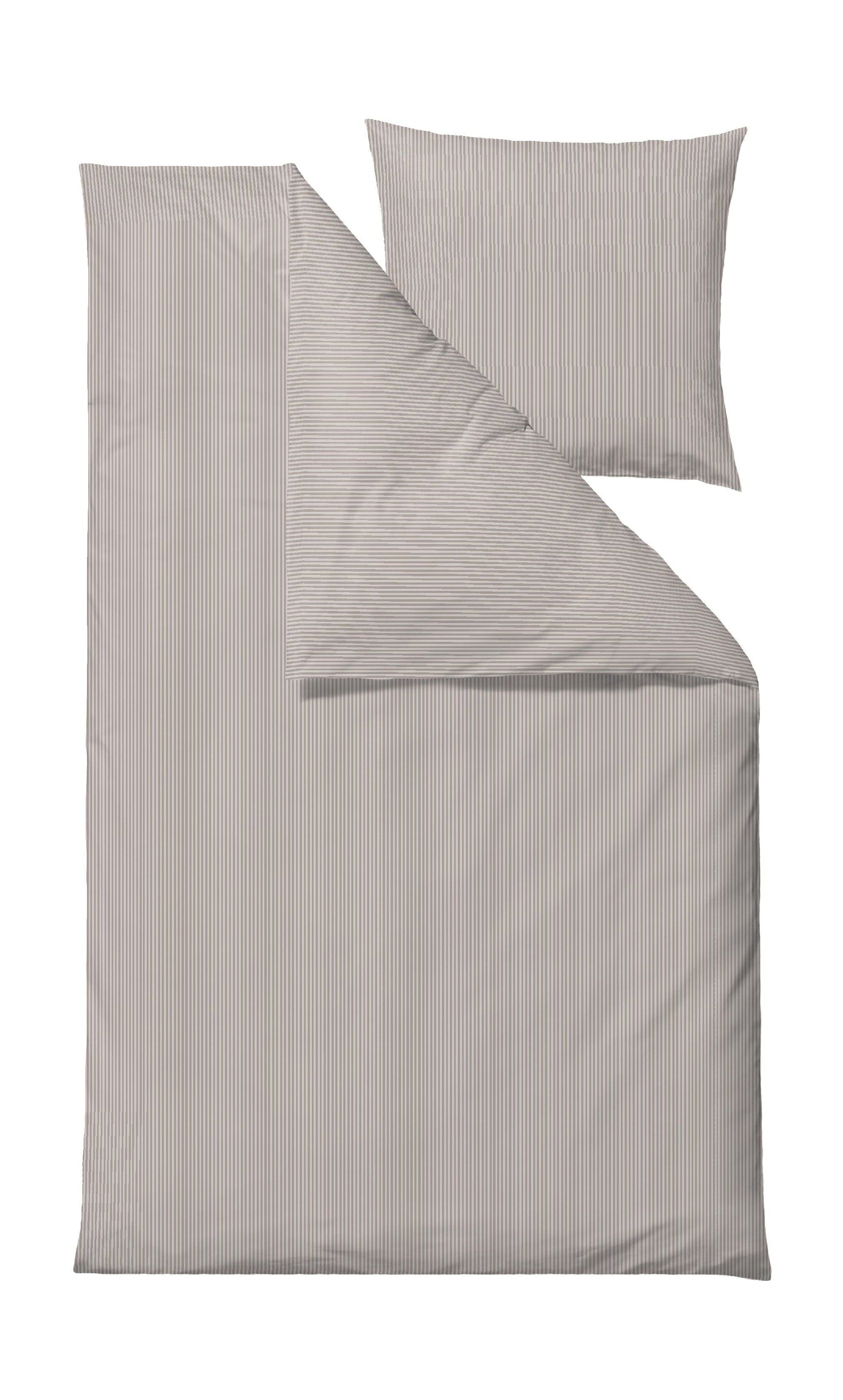 Södahl Linge de lit à rayures classique 140x220 cm, taupe
