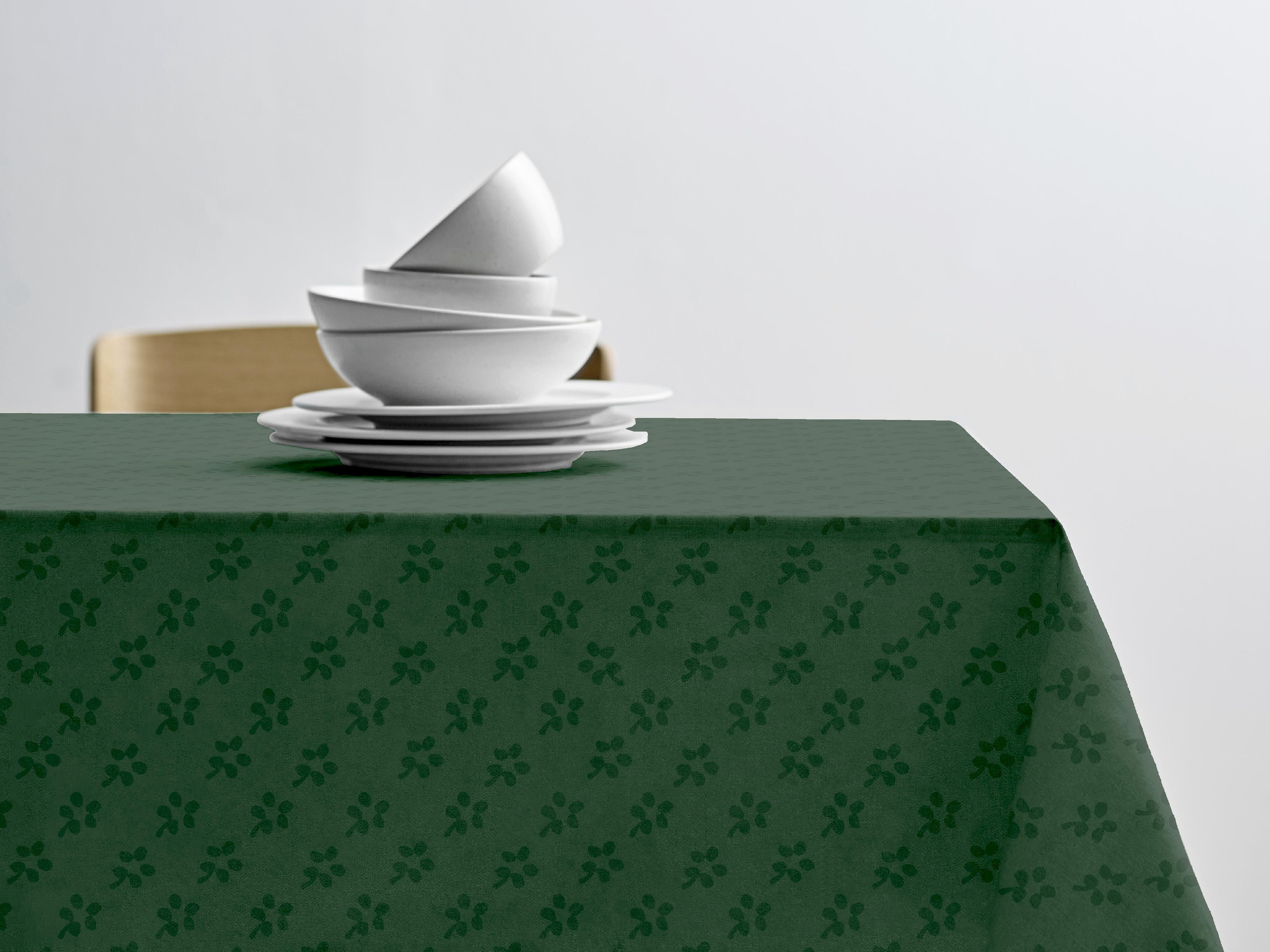 Södahl Forget Me Not Damask Tablecloth 140x220 Cm, Green