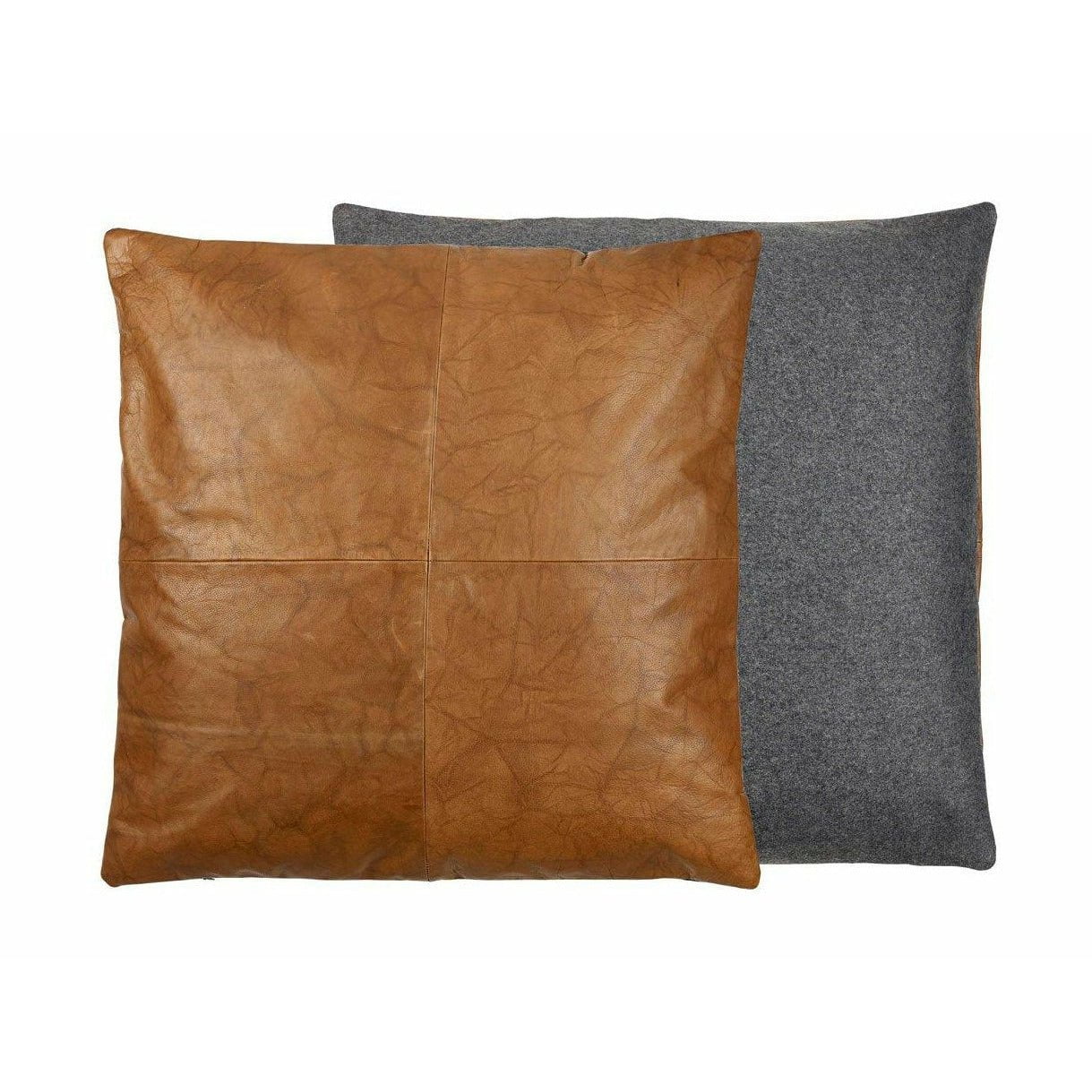 Södahl Lodge Leather Cushion, Black/Tobacco