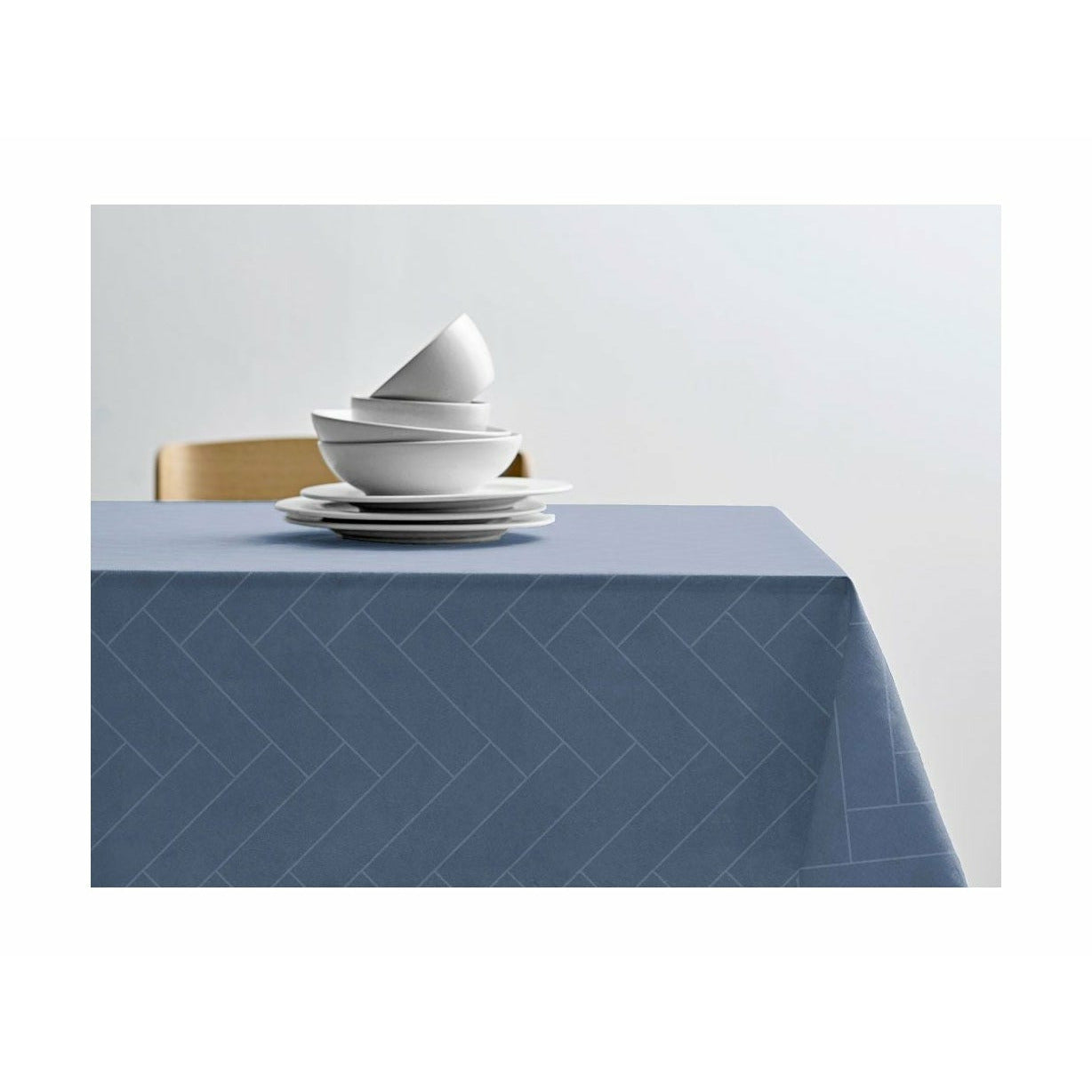 södahl瓷砖damask桌布220x140厘米，天蓝色