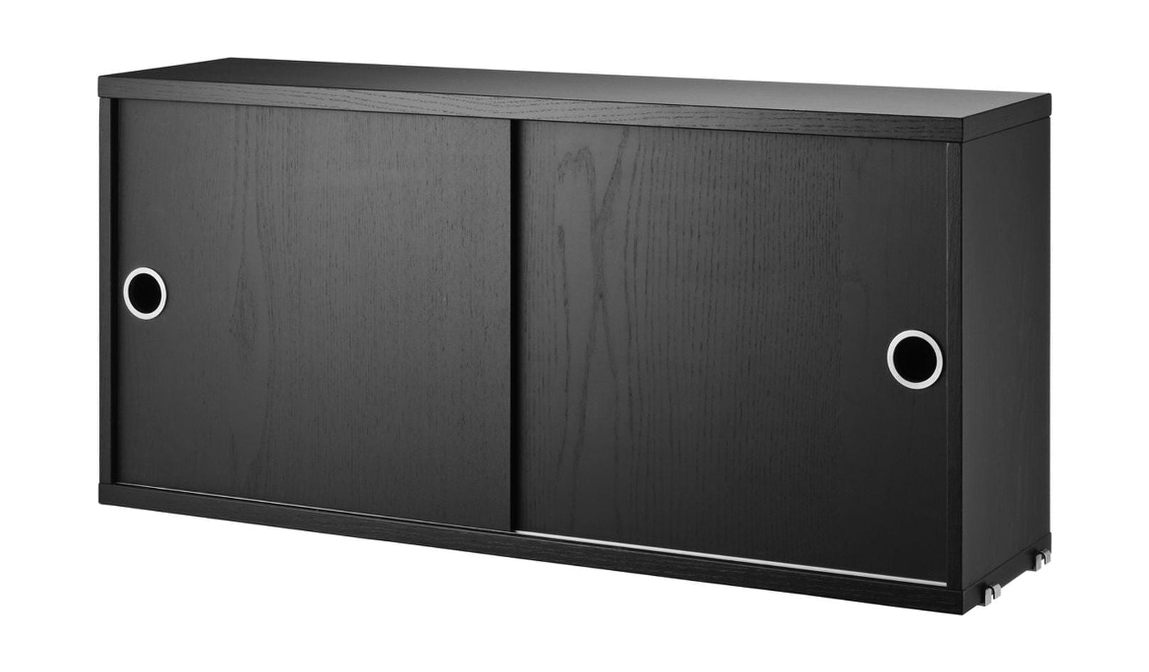 弦乐家具弦系统柜元件带滑动门黑色彩色灰，20x78x37 cm