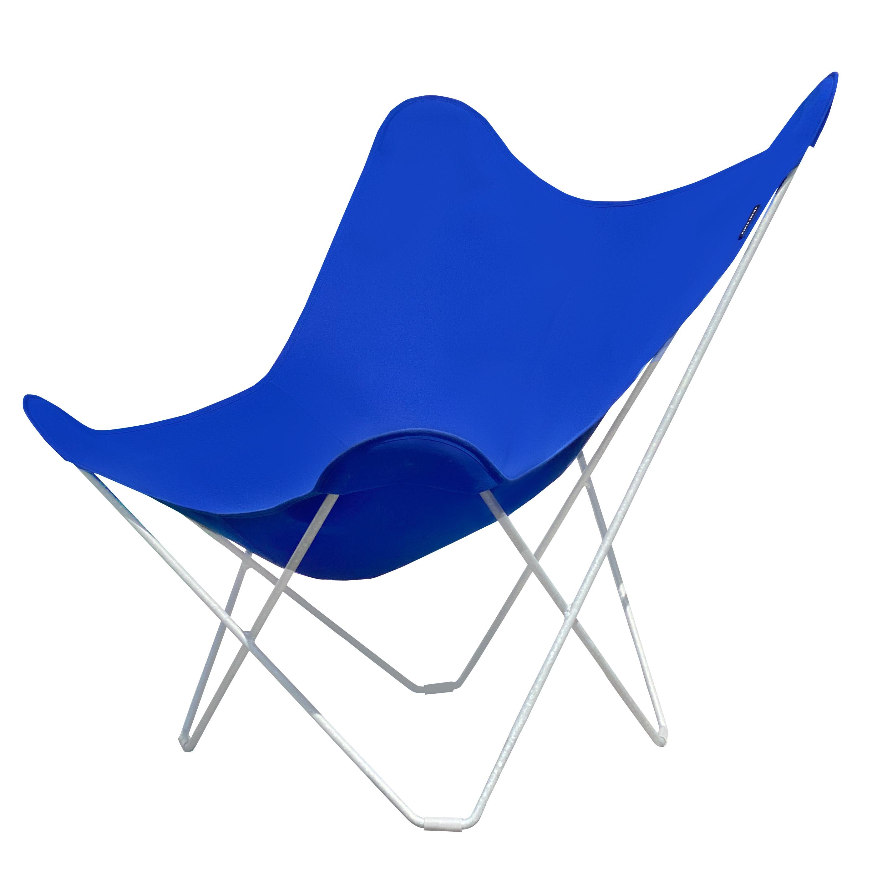 Cuero Sunshine Mariposa蝴蝶椅，大西洋蓝/灰色户外框架