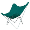 Cuero Sunshine Mariposa Butterfly Chaise, Cadre extérieur vert forêt / gris