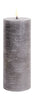 Candela del pilastro a led illuminazione Uyuni 3 D Flame 7,8x20 cm, grigio rustico