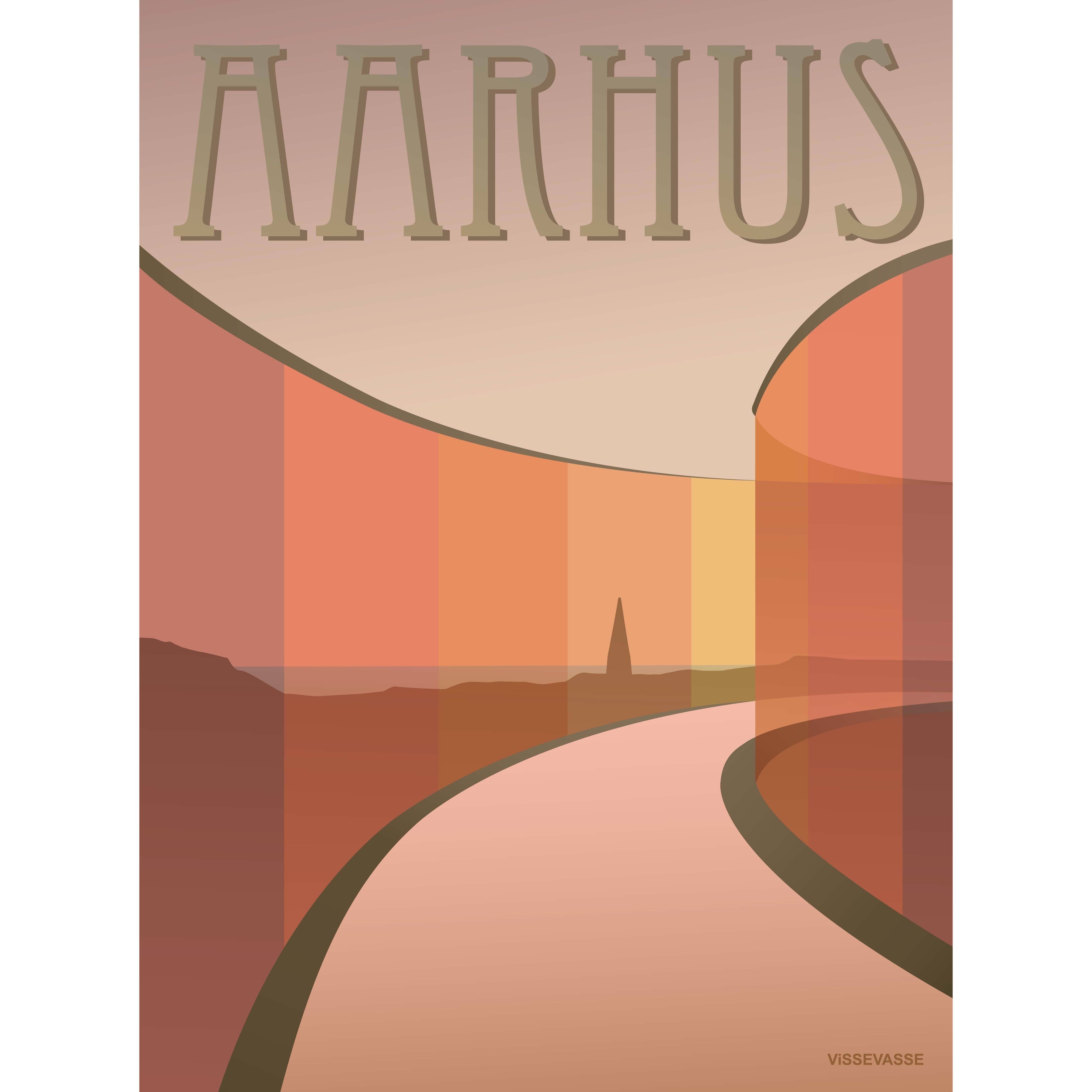 Vissevasse Aarhus Aros veggspjald, 15 x21 cm