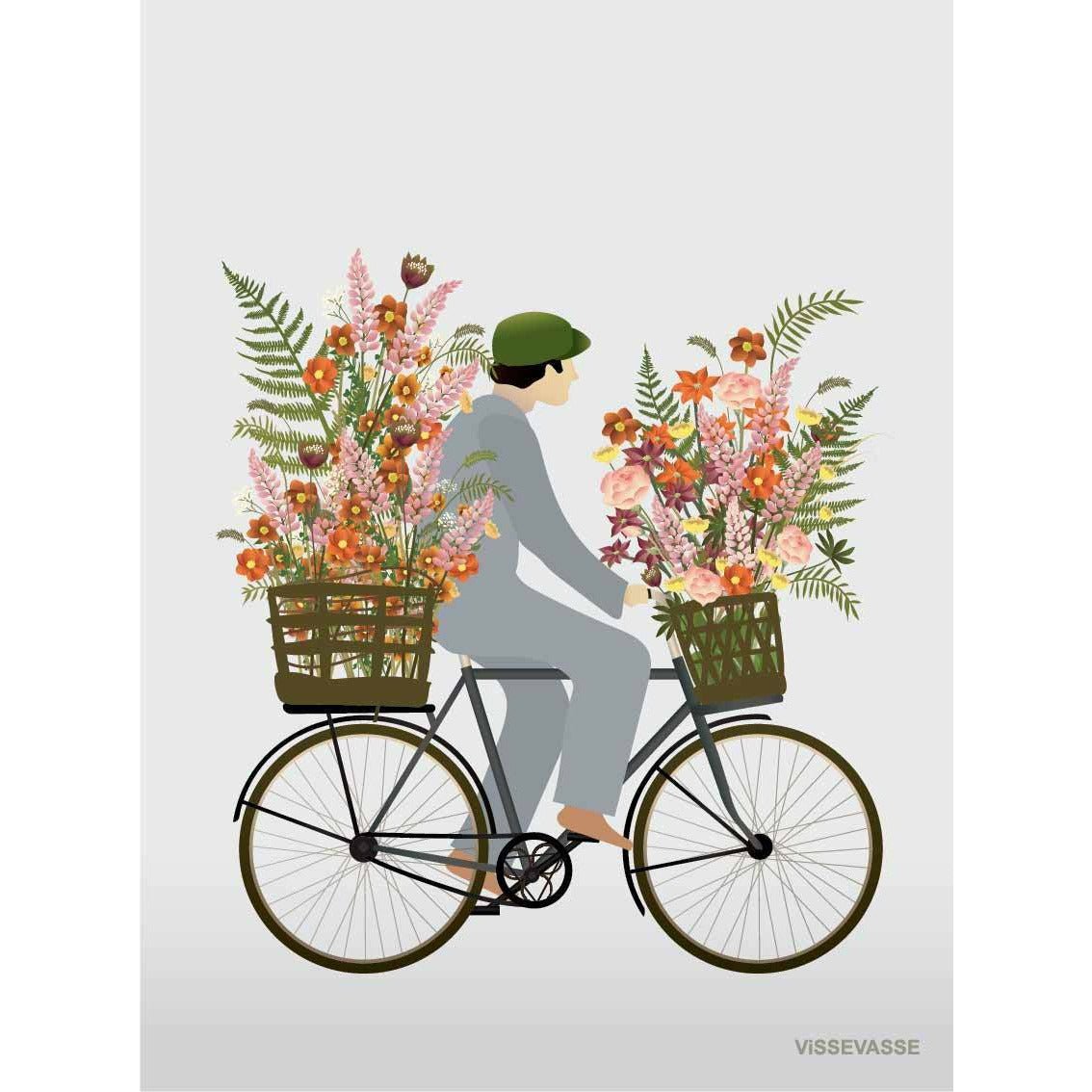 Vissevasse Bicycle avec carte de fleurs, A7