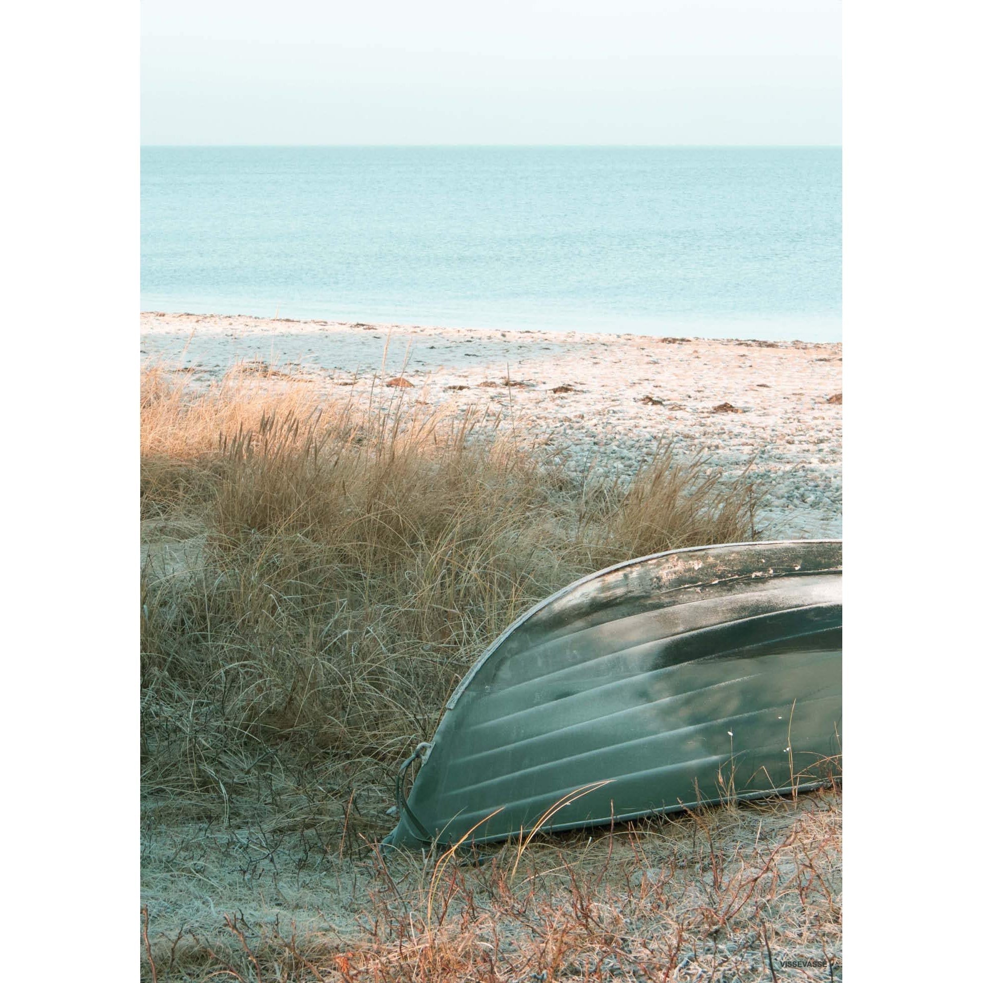 Vissevasse -båt på Shore -plakaten, 50x70cm