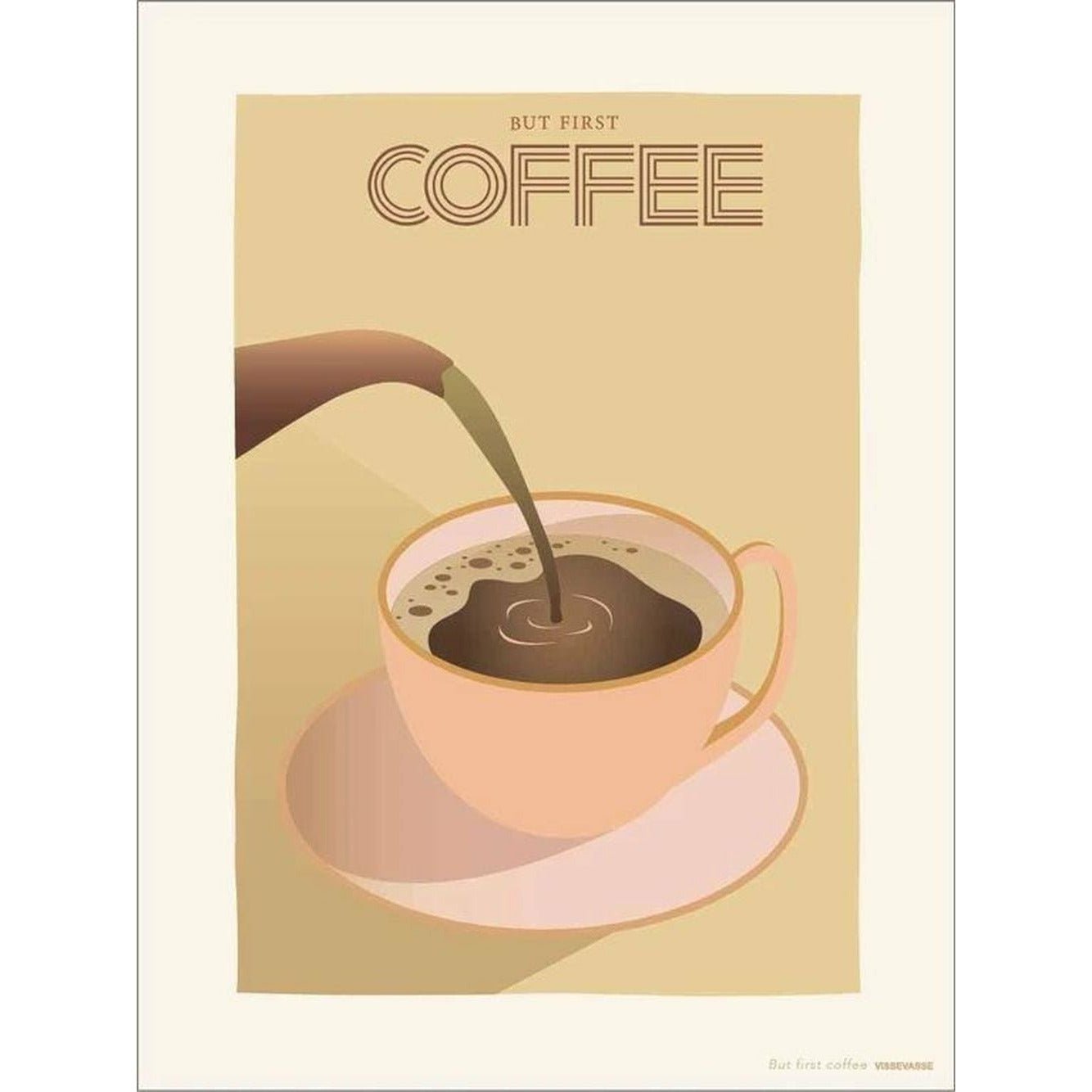 Vissevasse ma primo poster di caffè, 15 x21 cm