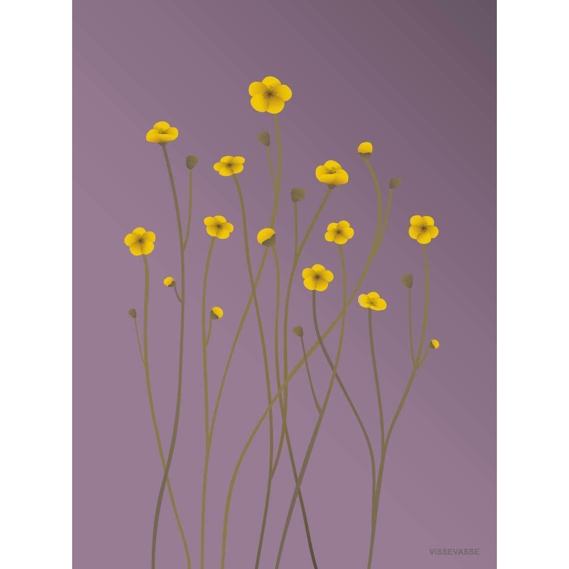 Vissevasse Buttercup -onnittelukortti 15 x21 cm, violetti