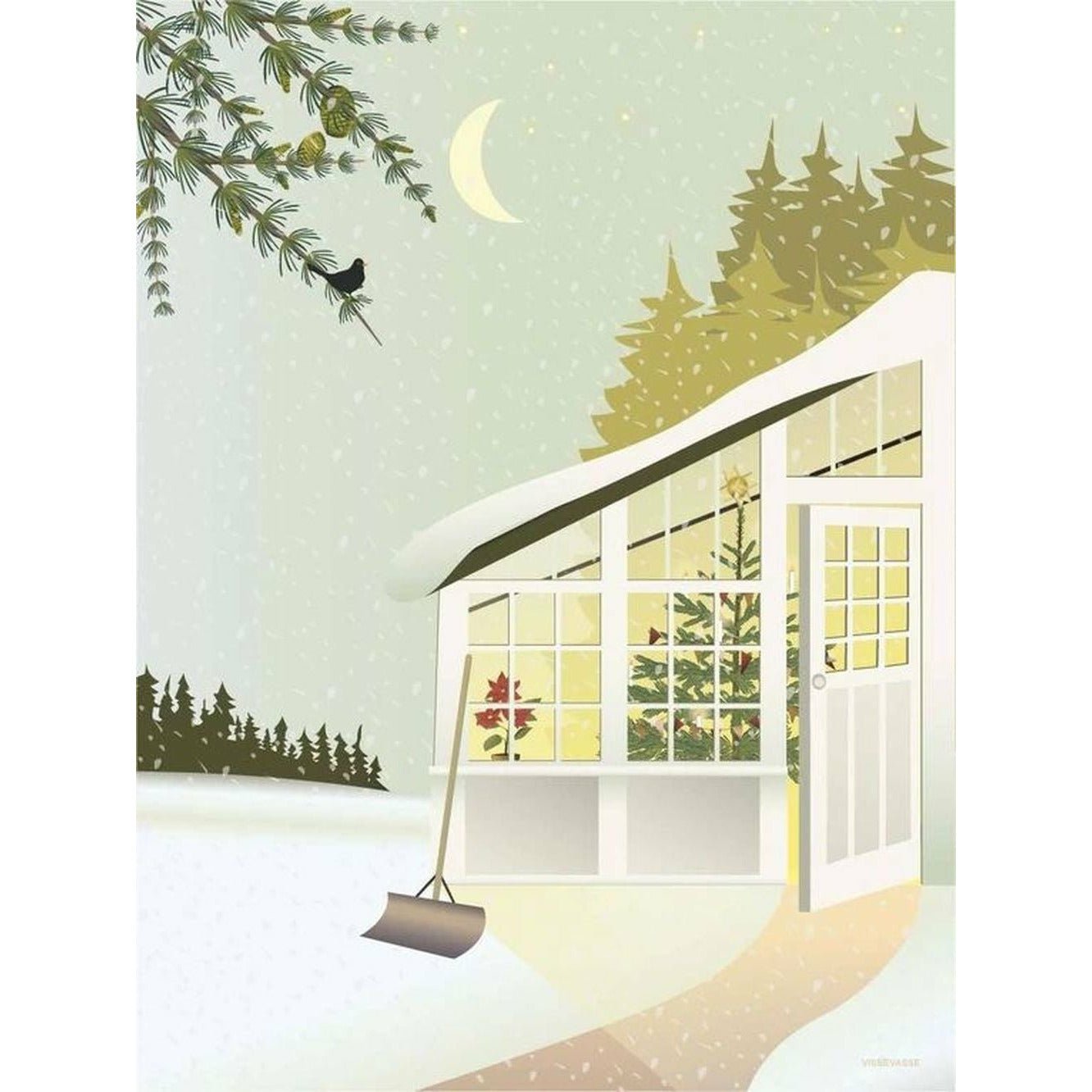 Vissevasse Jul i drivhusplakaten, 30 x40 cm