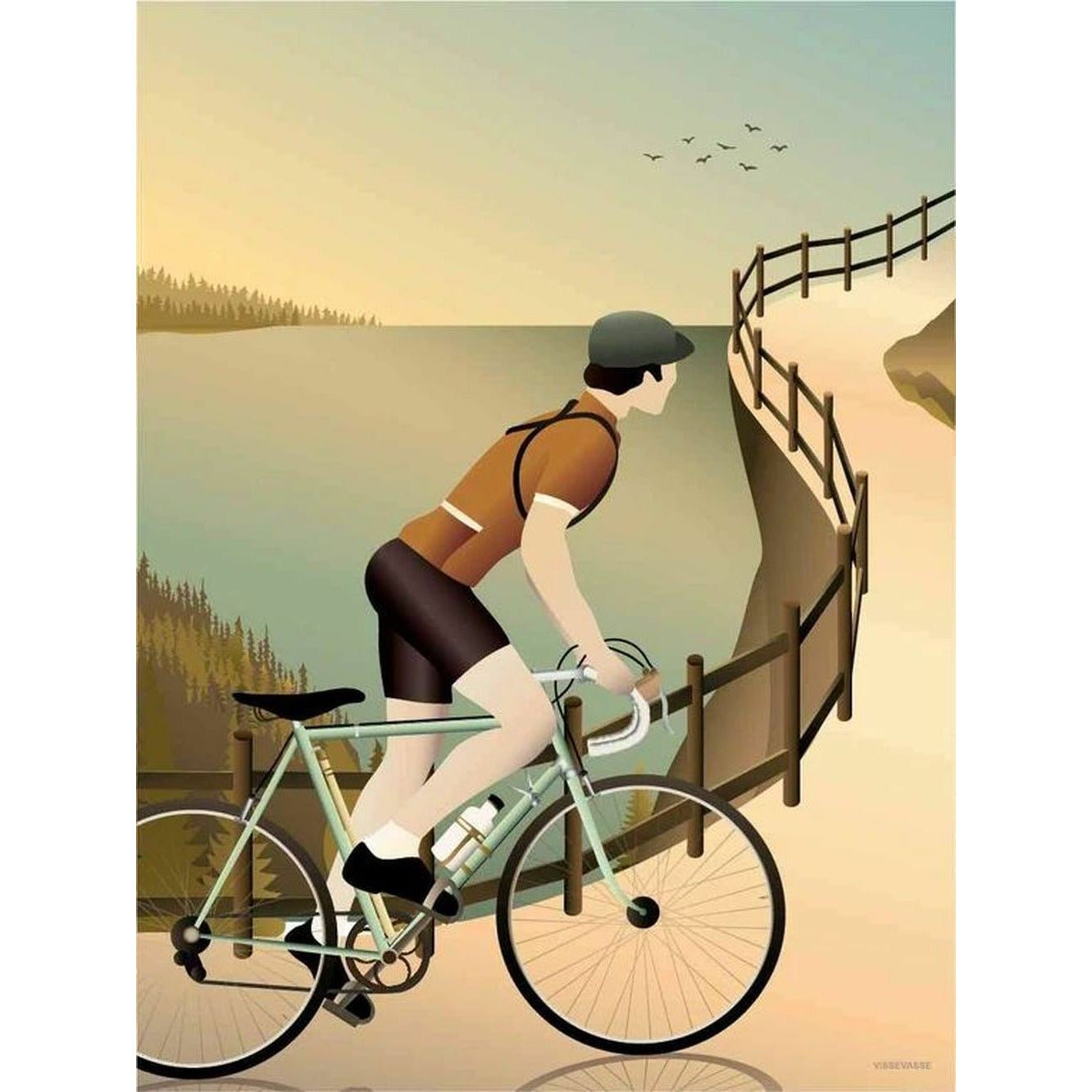 Vissevasse Radfahren in den Hügeln Poster, 30 X40 Cm