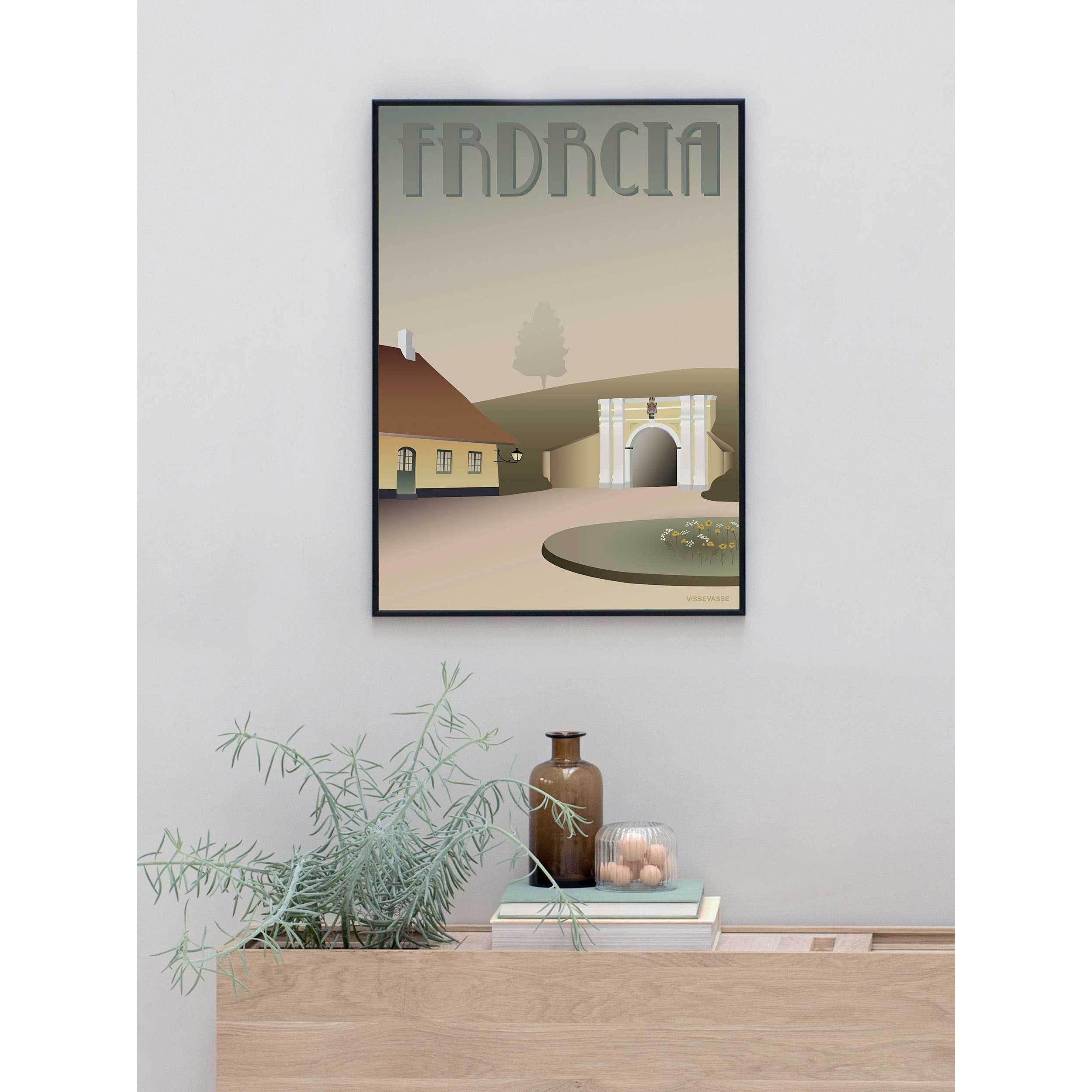 Vissevasse Fredericia 'Byportn' poster, 15 x21 cm