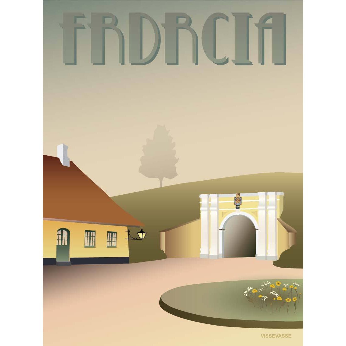 Vissevasse Fredericia 'Byporten' Poster, 15 X21 Cm