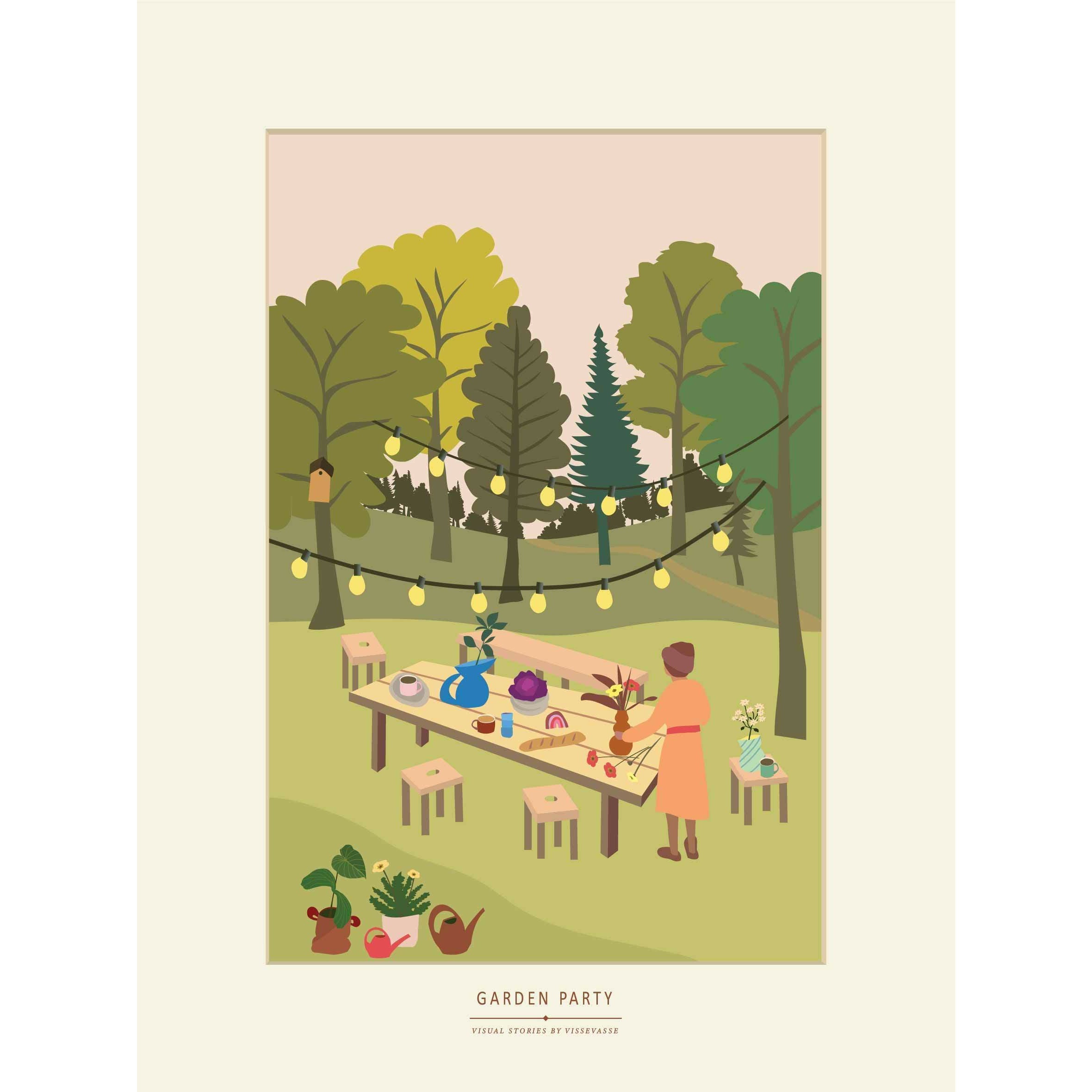 Vissevasse Garden Party Poster, limitierte Auflage, 50x70 cm