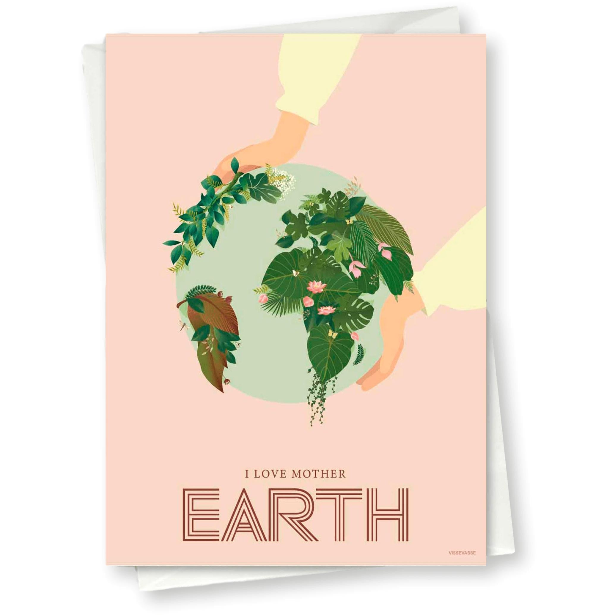 Vissevasse Jeg elsker Mother Earth gratulasjonskort, 10x15 cm