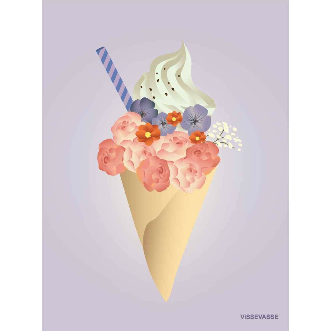 Tarjeta de flores de helado Vissevasse, A7