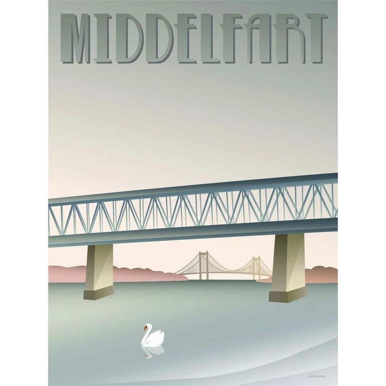 Vissevasse Middelfart Old Bridge Poster, 30 x40 cm