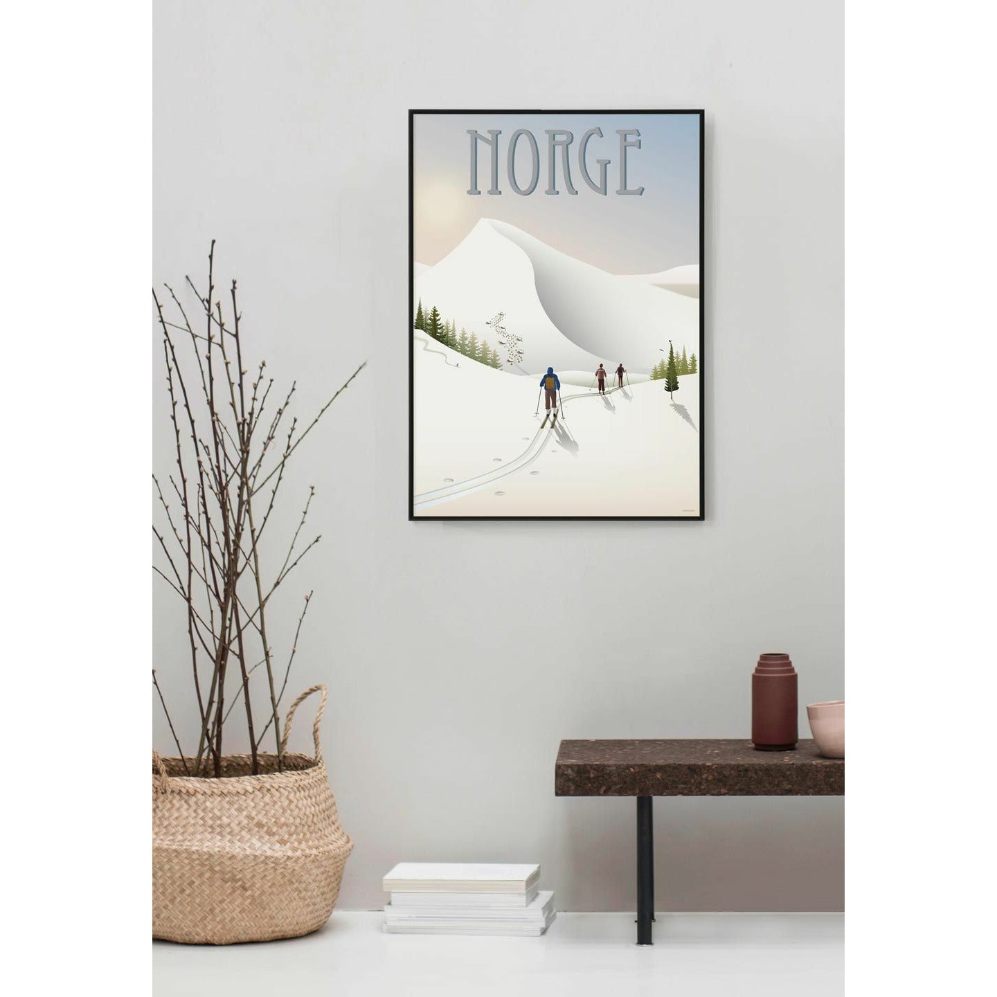 Vissevasse Norge 'Cross Country Skiing' plakat, 50x70 cm