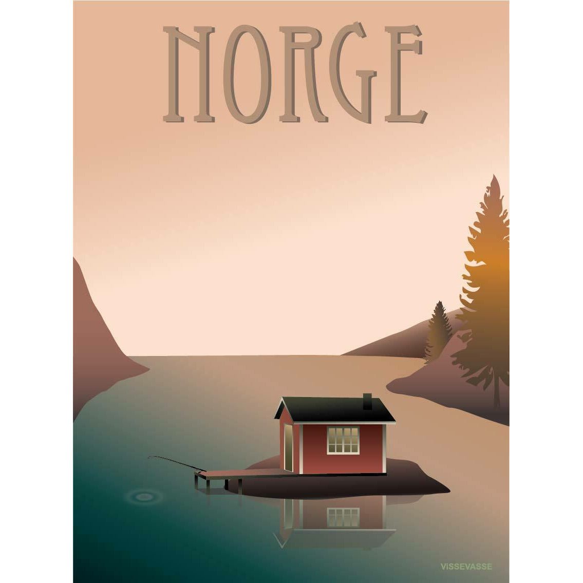 Vissevasse Norwegen Abgelegenes Haus Poster, 30 X40 Cm