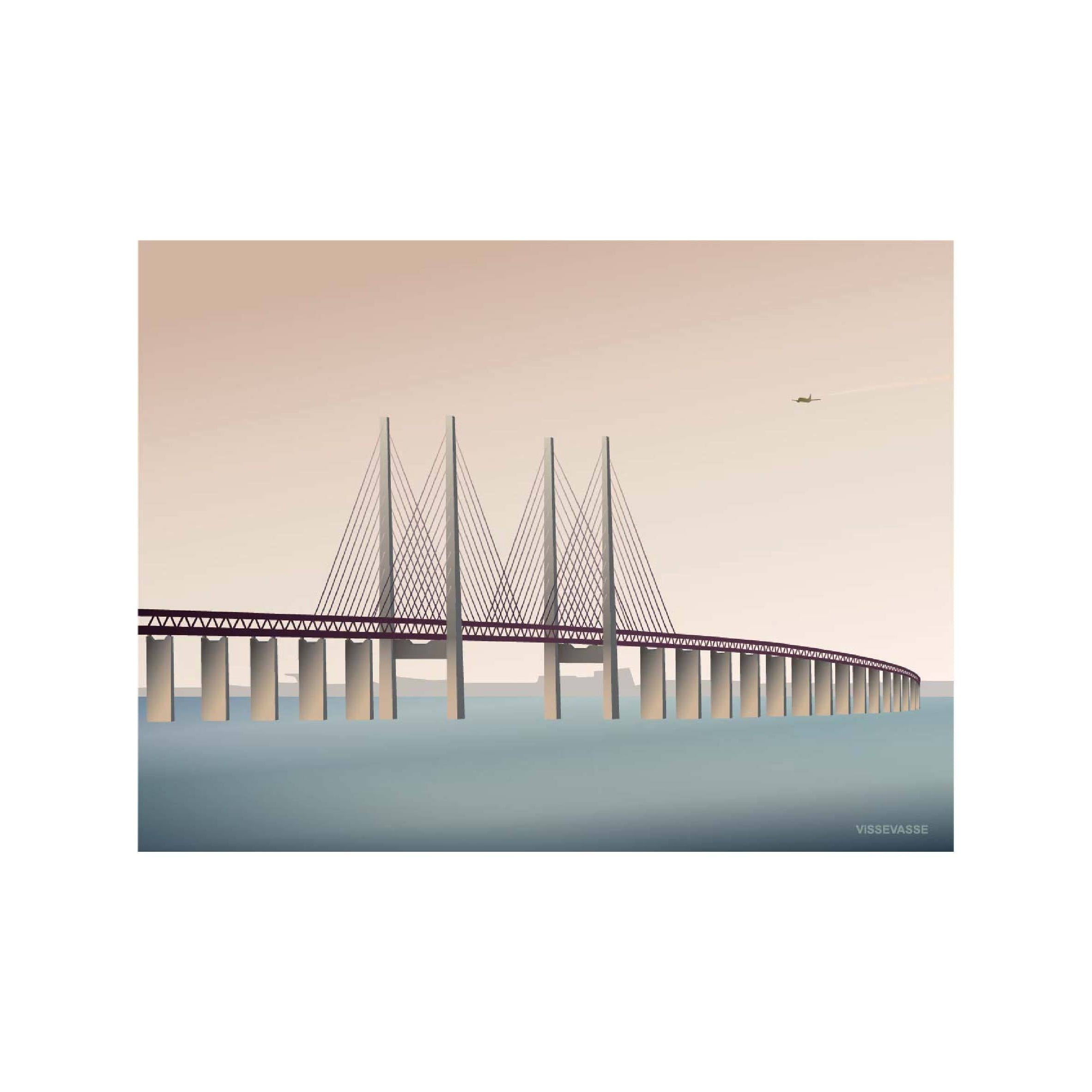 Vissevasse Øresund Bridge veggspjald, 15 x21 cm