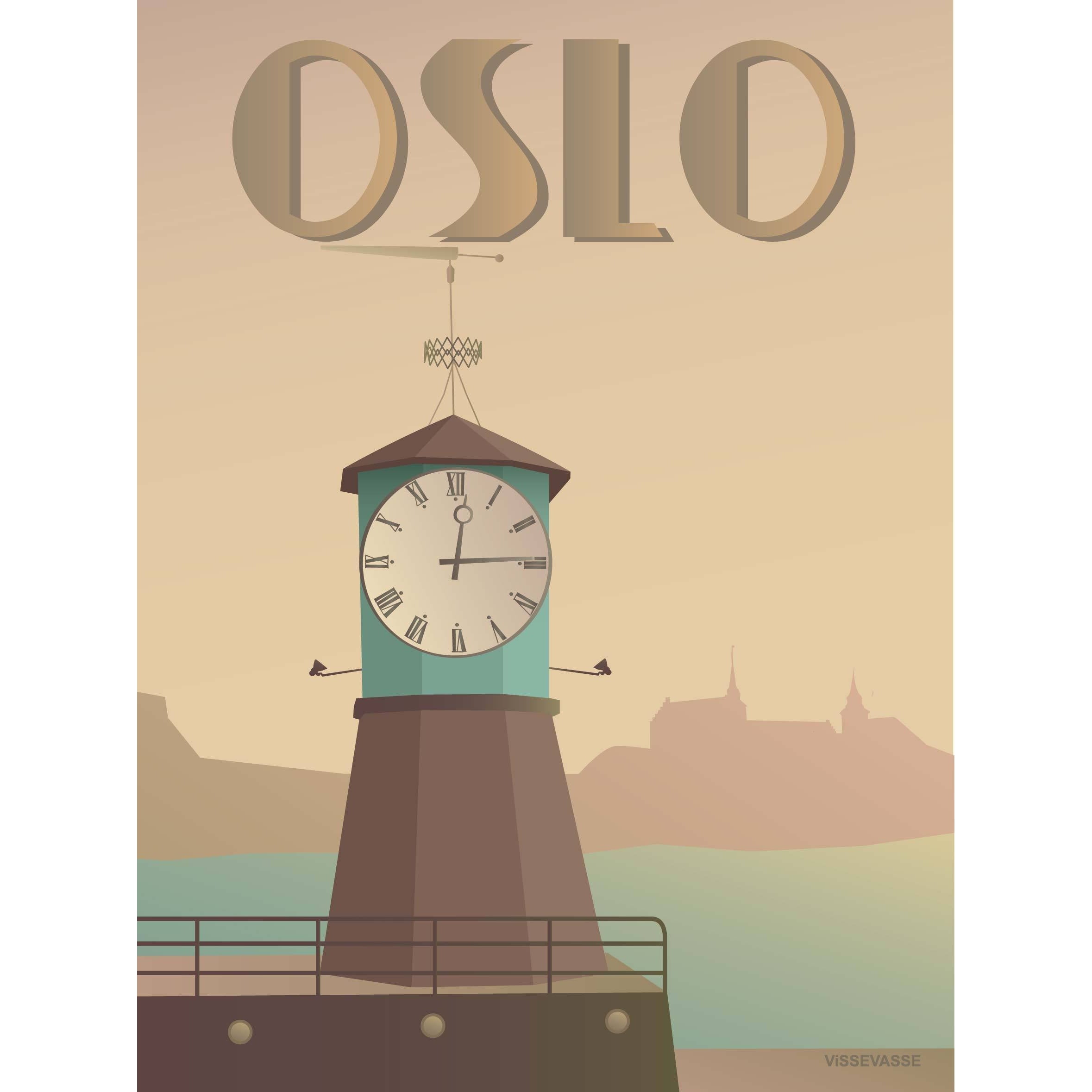 Vissevasse Affiche d'Oslo Aker Bridge, 15 x21 cm