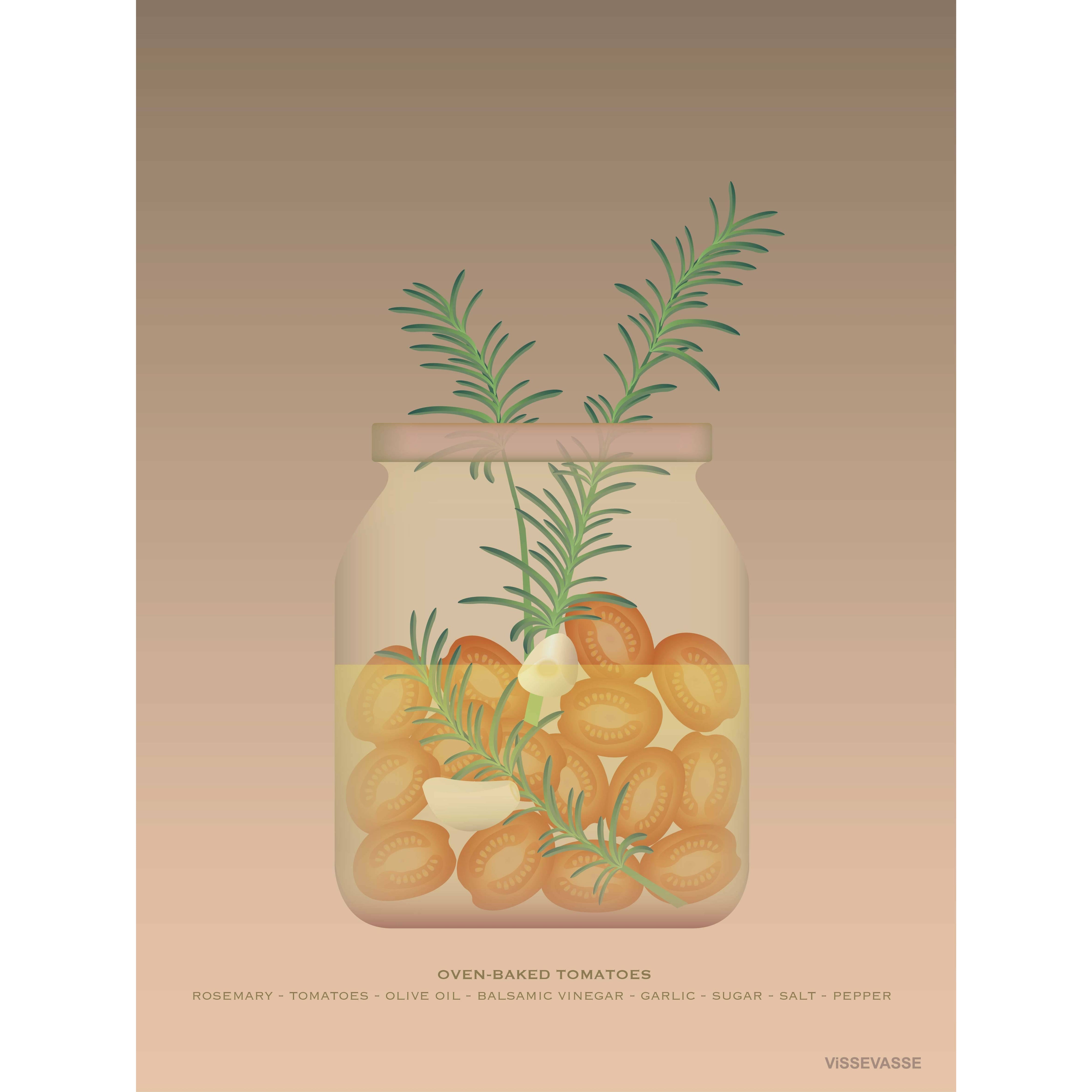 Vissevasse Affiche de tomates au four à four, 30 x40 cm