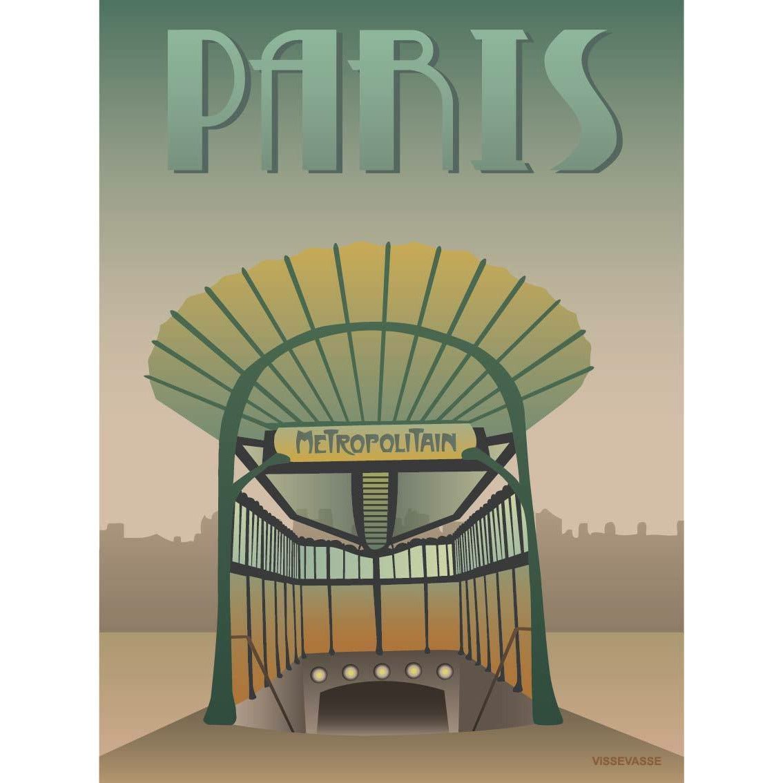 Vissevasse Pariser U-Bahn Poster, 30 X40 cm