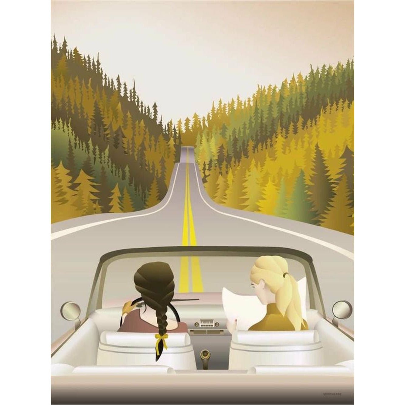 Vissevasse Affiche de road trip, 15 x21 cm