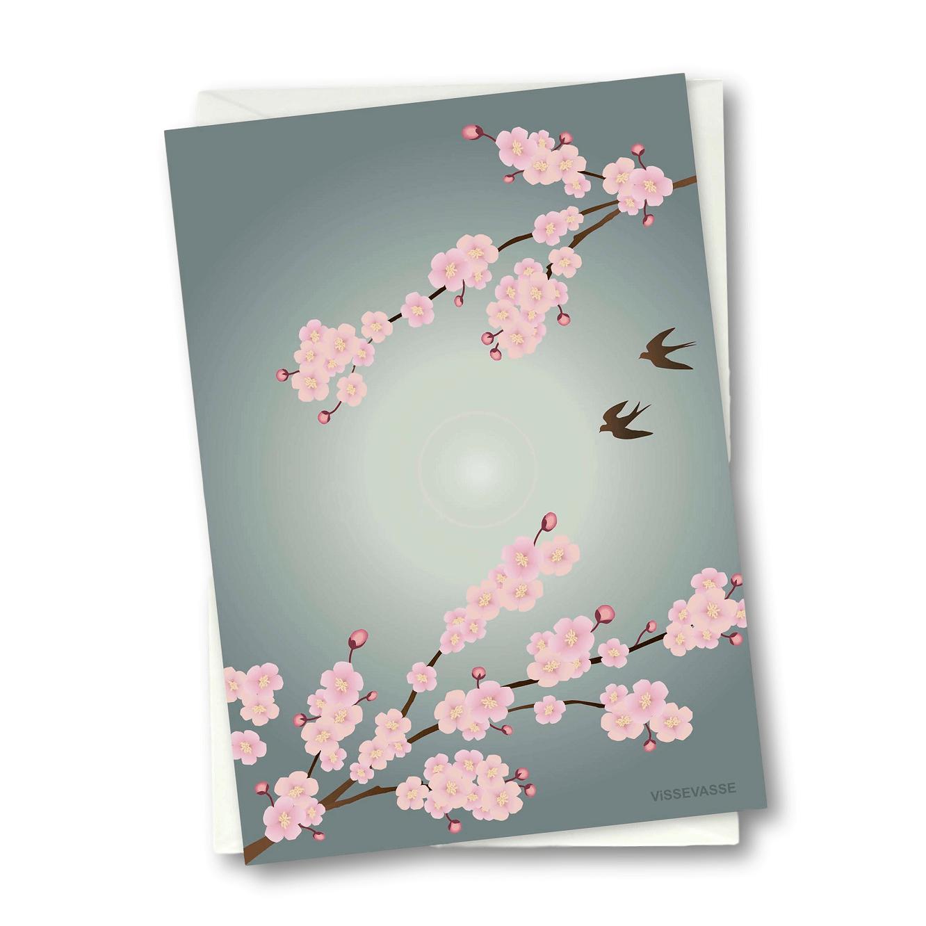 Vissevasse Sakura wenskaart, 10,5x15 cm