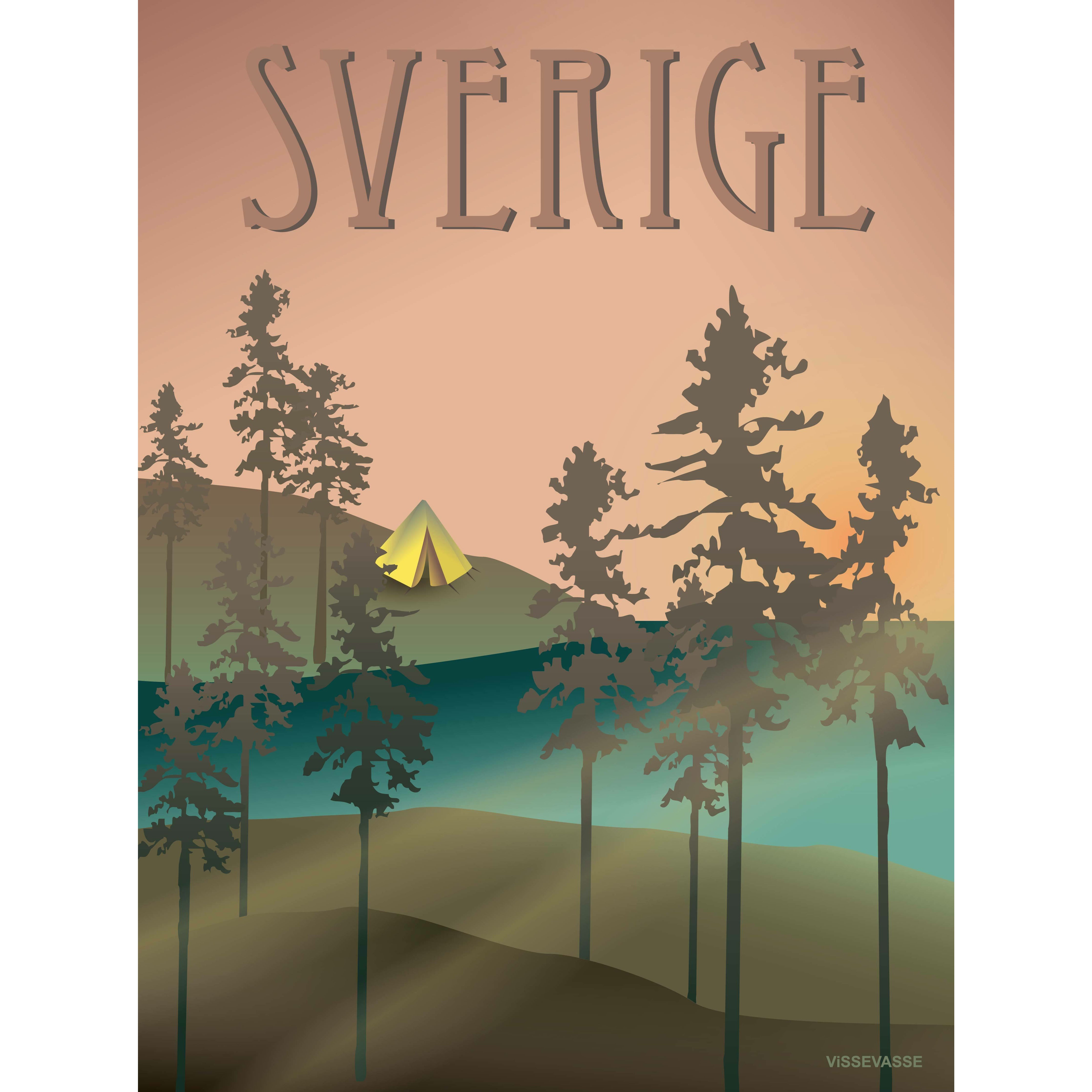 Vissevasse Zweden bossen poster, 30 x40 cm