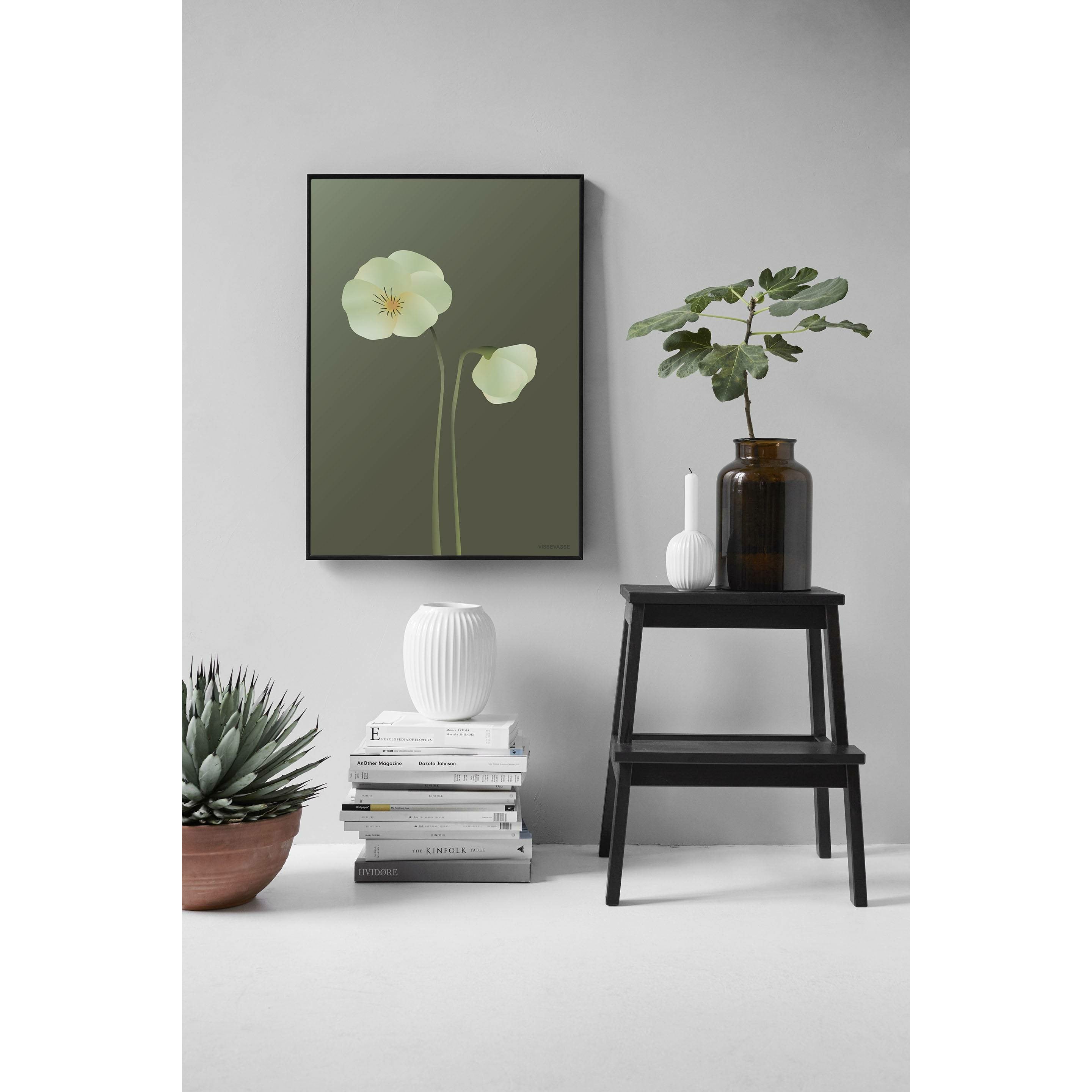 Vissevasse Pansy Poster 30 x40 cm, verde