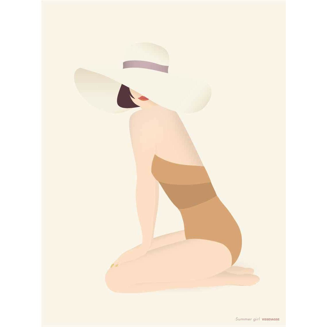 Vissevasse Summer Girl Poster, 30 X40 Cm
