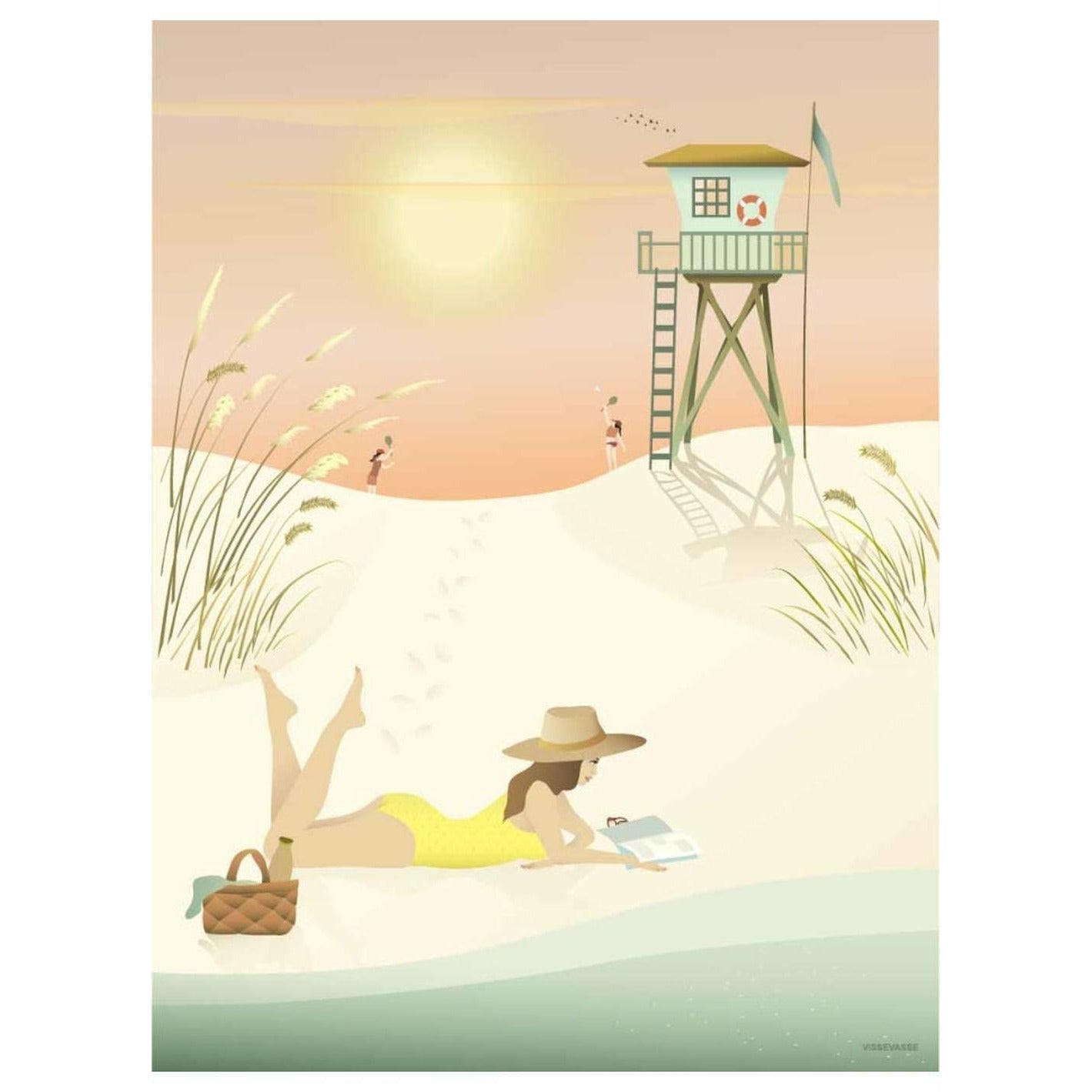 Vissevase Sunny Days Poster, 15 x 21 cm