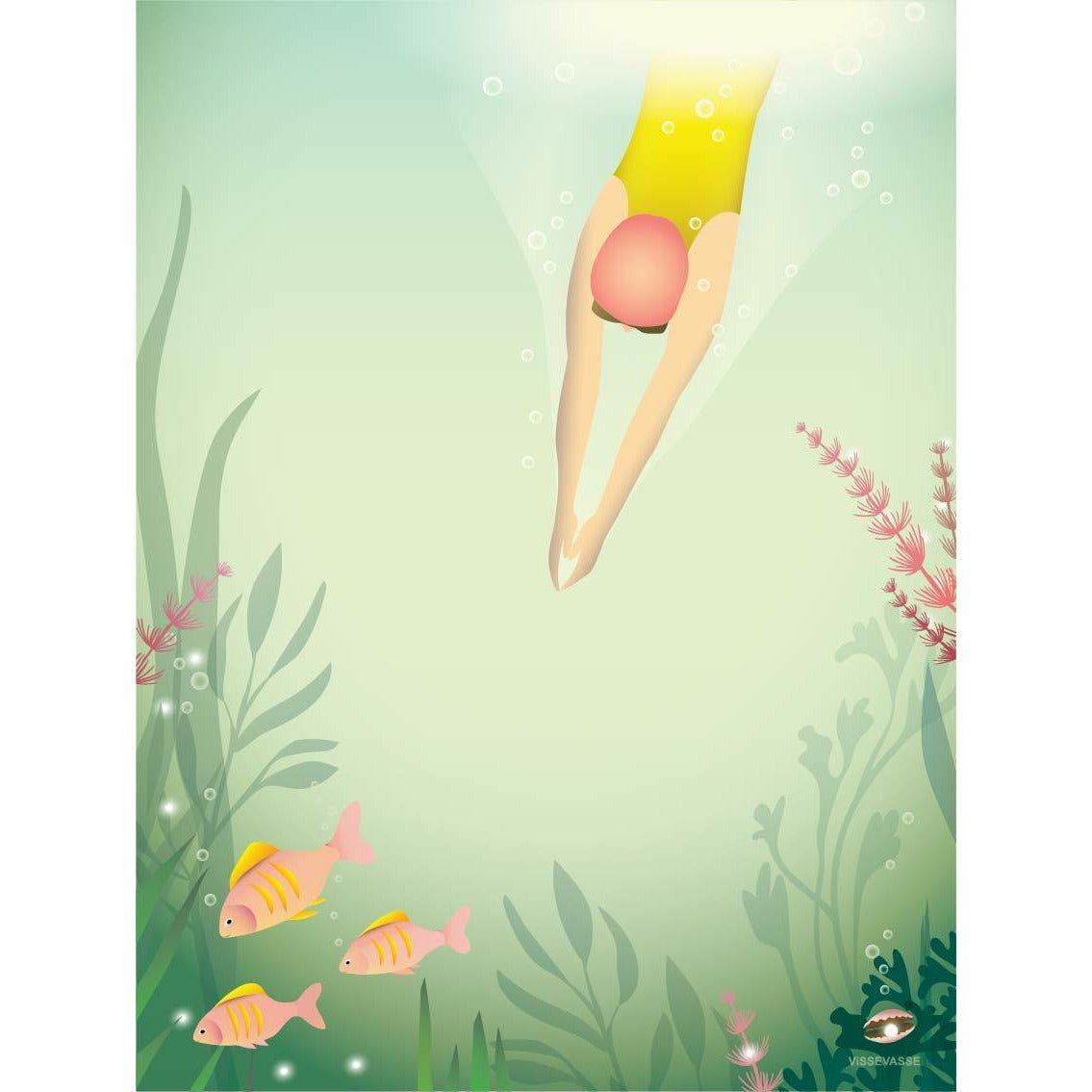 Vissevasse Schwimmen wie ein Fisch Poster, 50 X70 Cm
