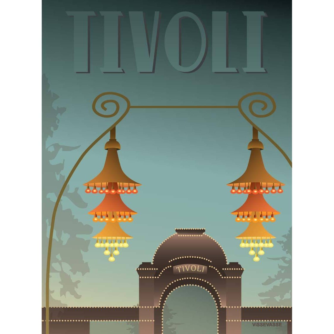 Vissevasse Tivoli inngangspjald, 15 x21 cm