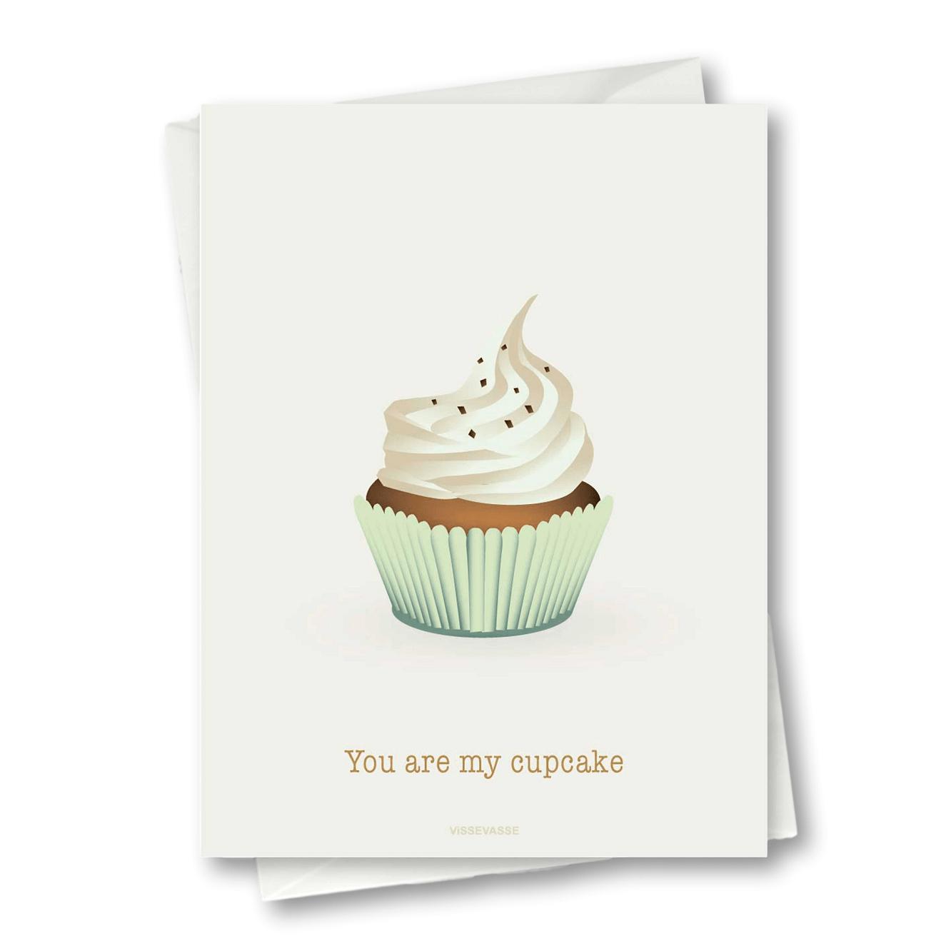 Vissevasse Du er mit Cupcake lykønskningskort, 10,5x15cm