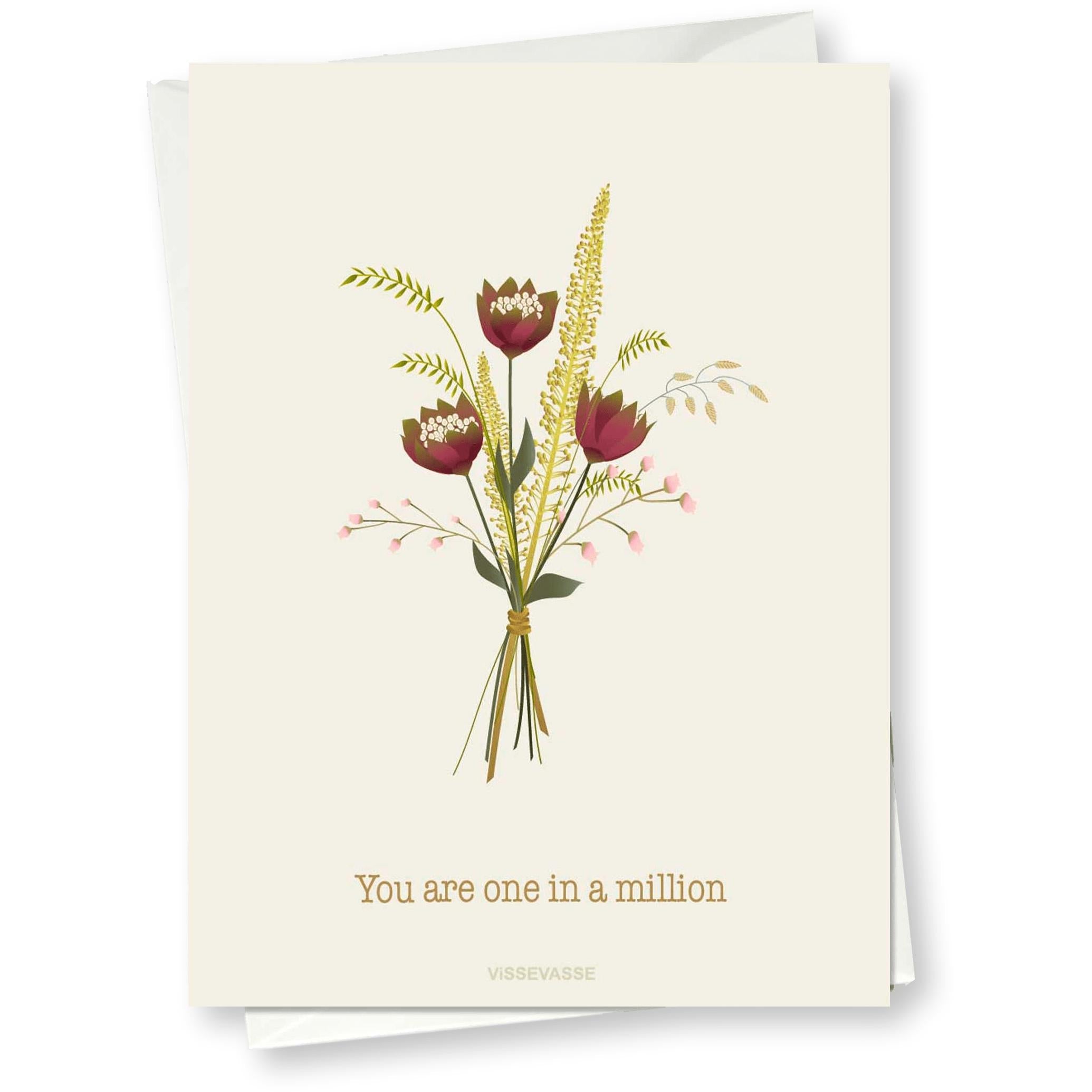 Vissevasse Du er et ud af et million lykønskningskort, 10x15cm
