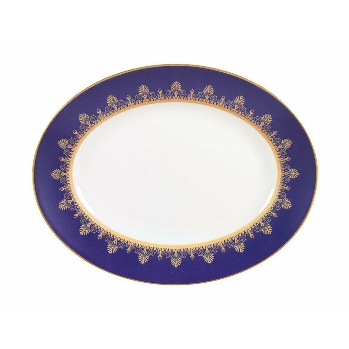 Piatto da porzione ovale blu di anthemion di Wedgwood, W: 35 cm