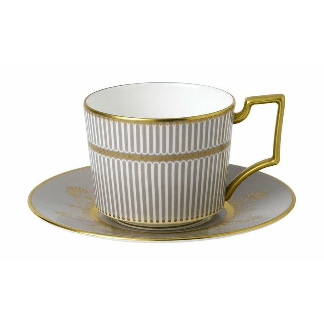 Wedgwood Anthemion Gray Teacup and Saucer
