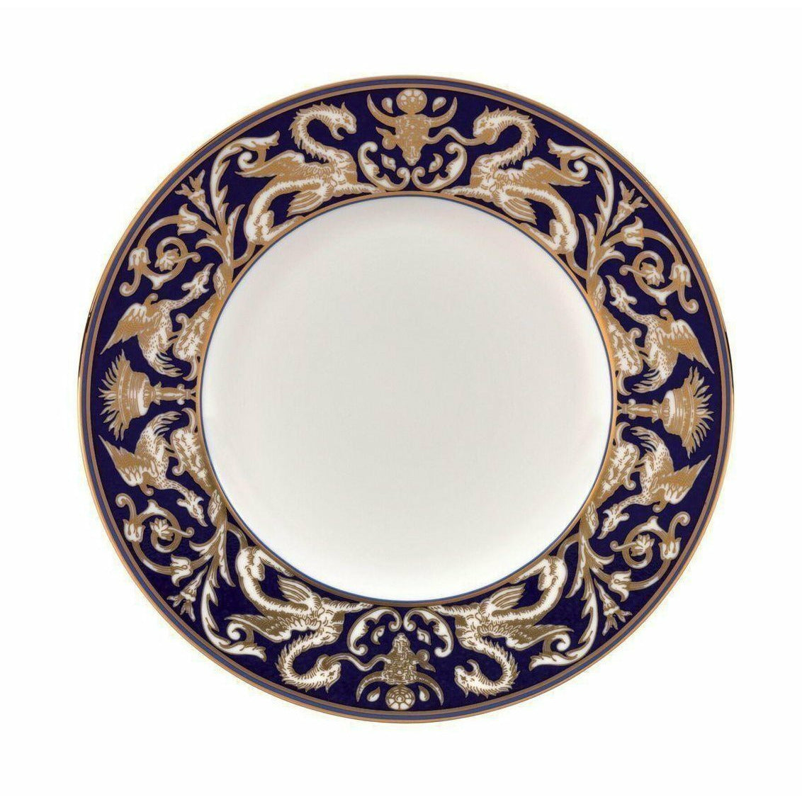 Wedgwood Renaissance Gold Accento fiorentine Plate 23 cm, bianco/blu